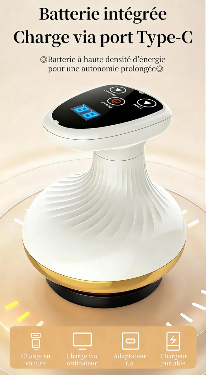Vacuvia SculptGlow Appareil Anti Cellulite, 4 En 1 Contre Vide & Gua Sha Électrique, Peau Plus Ferme Et Meilleure Circulation Sanguine, Massage En Profondeur Avec Chaleur (Vacuvia Pro)