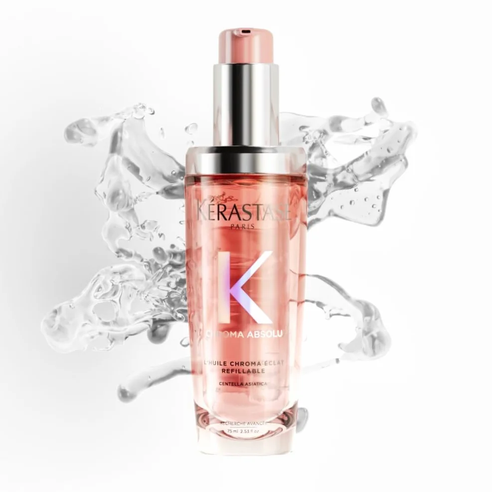KÉRASTASE Chroma Absolu L'Huile Chroma Éclat Rechargeable Huile Capillaire Brillance Multi-Usage Soin Thermo-Protecteur Sans Rinçage Cheveux Colorés