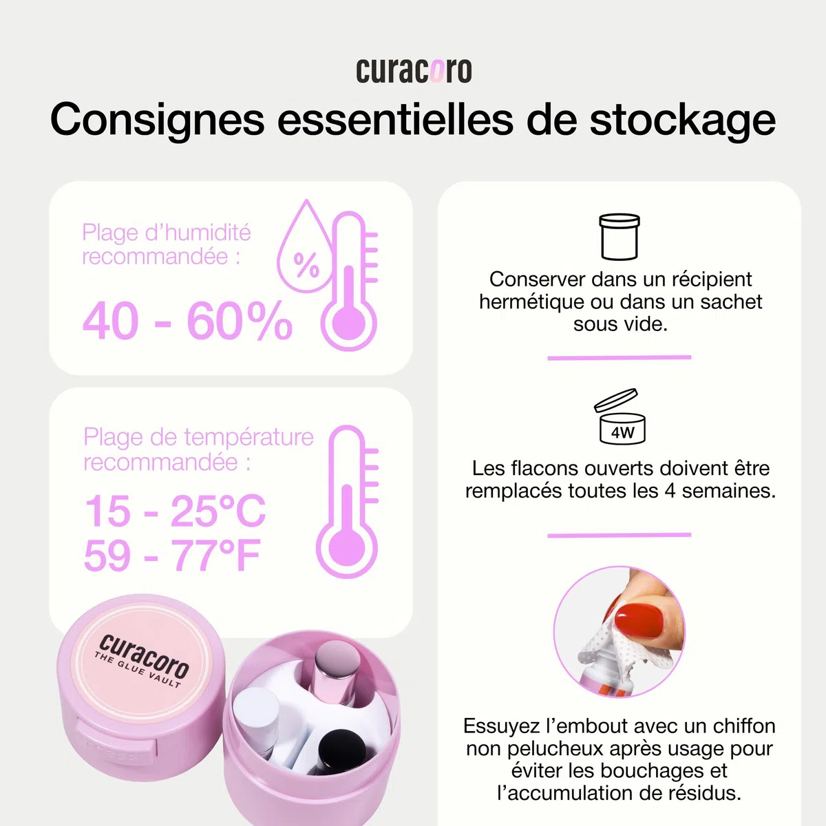 Curacoro colle à cils professionnelle – Adhésif extra-fort pour usage en salon,noir & transparent, séchage 0,5-3 sec, 5ml, tenue 7-8 semaines – réservé aux technicien(ne) s certifié(e) s