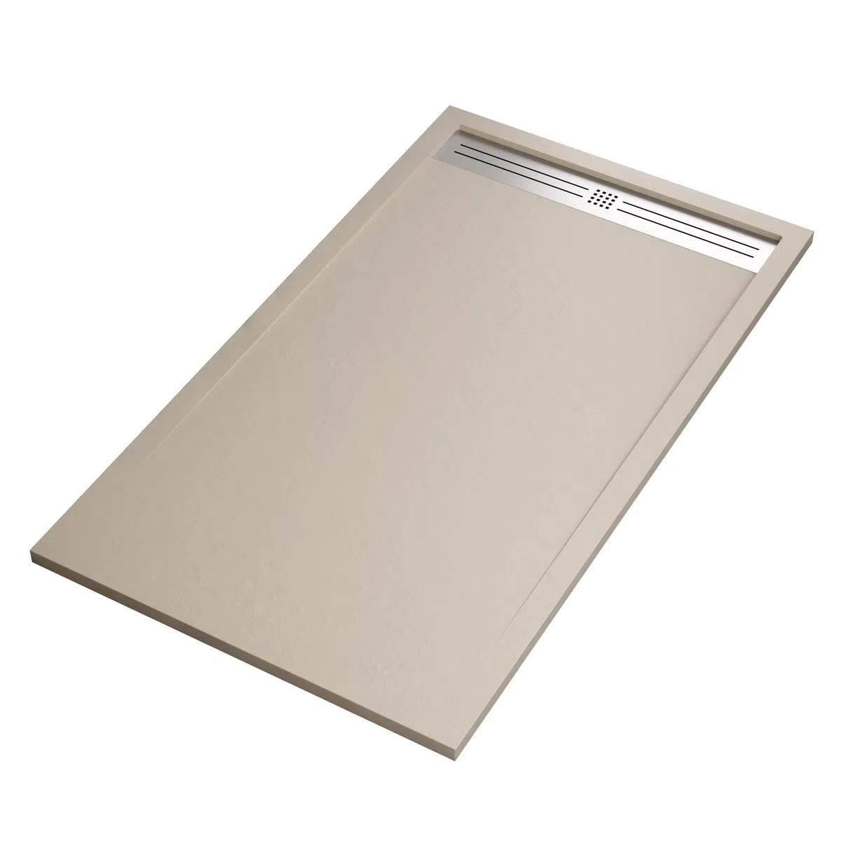 Receveur de douche en résine marbre crème effet pierre-ciment RELAX 90 x 110
