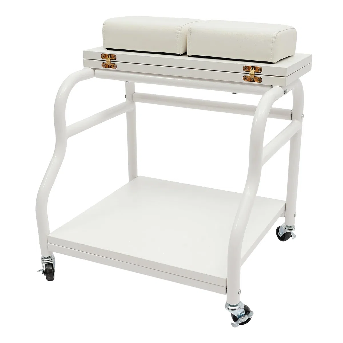 Chariot pour bain de pieds 40 x 40 cm 18 kg 2 étages chaise de pédicure mobile avec repose-pieds 4 roues universelles