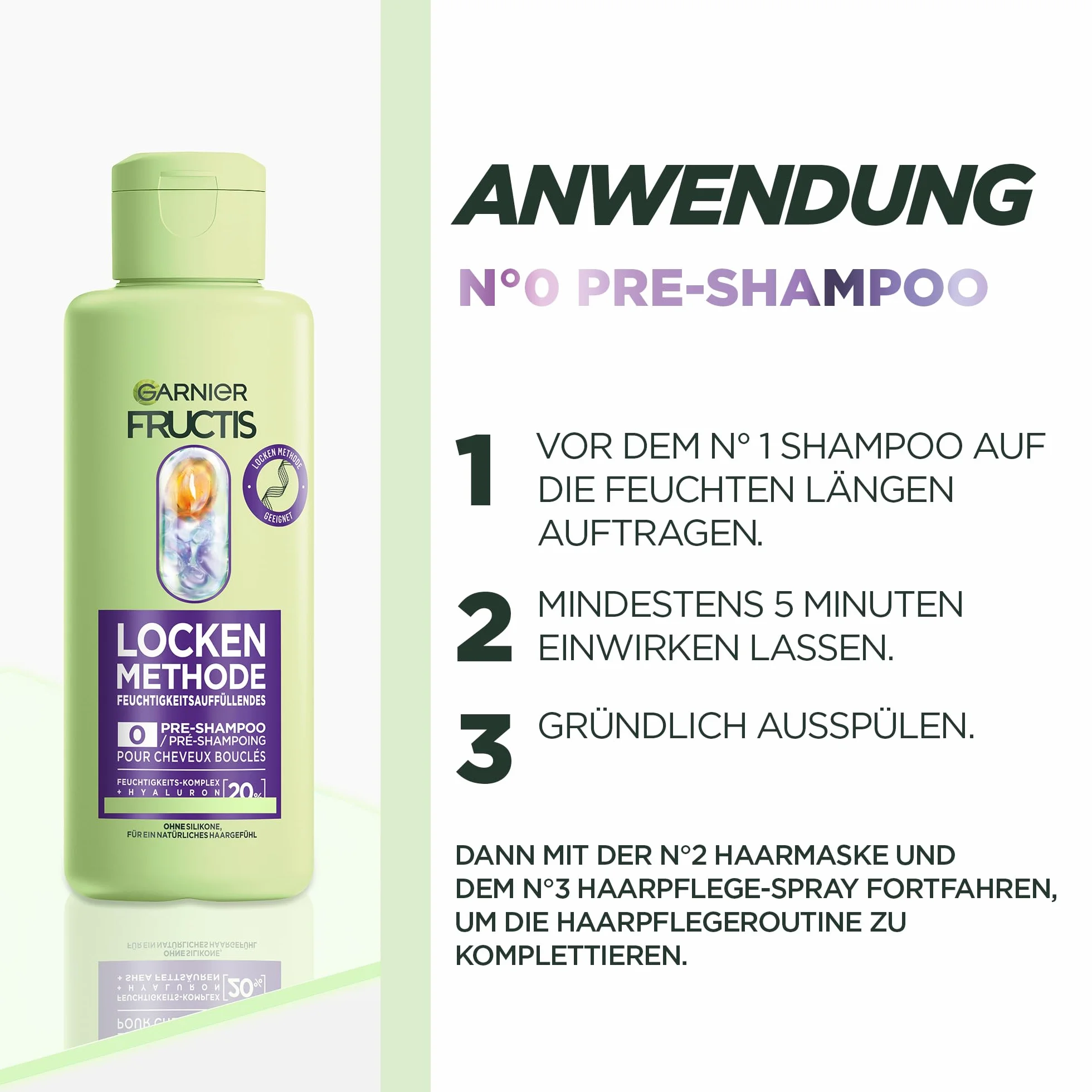 Garnier Soins Capillaires Hydratants Lot de 4 - Pré-shampooing, Masque et Spray avec Acide Hyaluronique et Karité