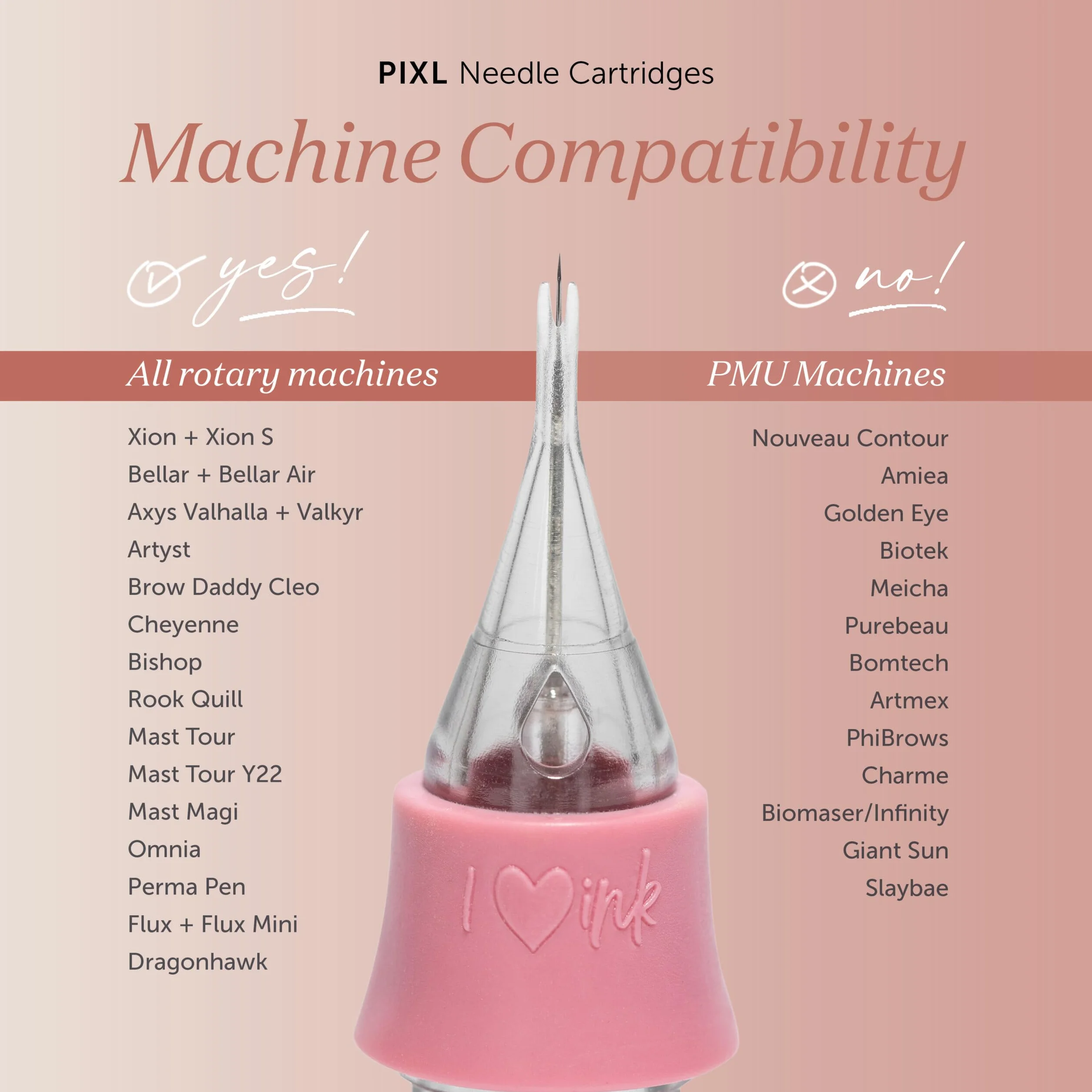Tina Davies PIXL Lot de 10 cartouches 3RL LT 0,25 mm pour sourcils lèvres paupières