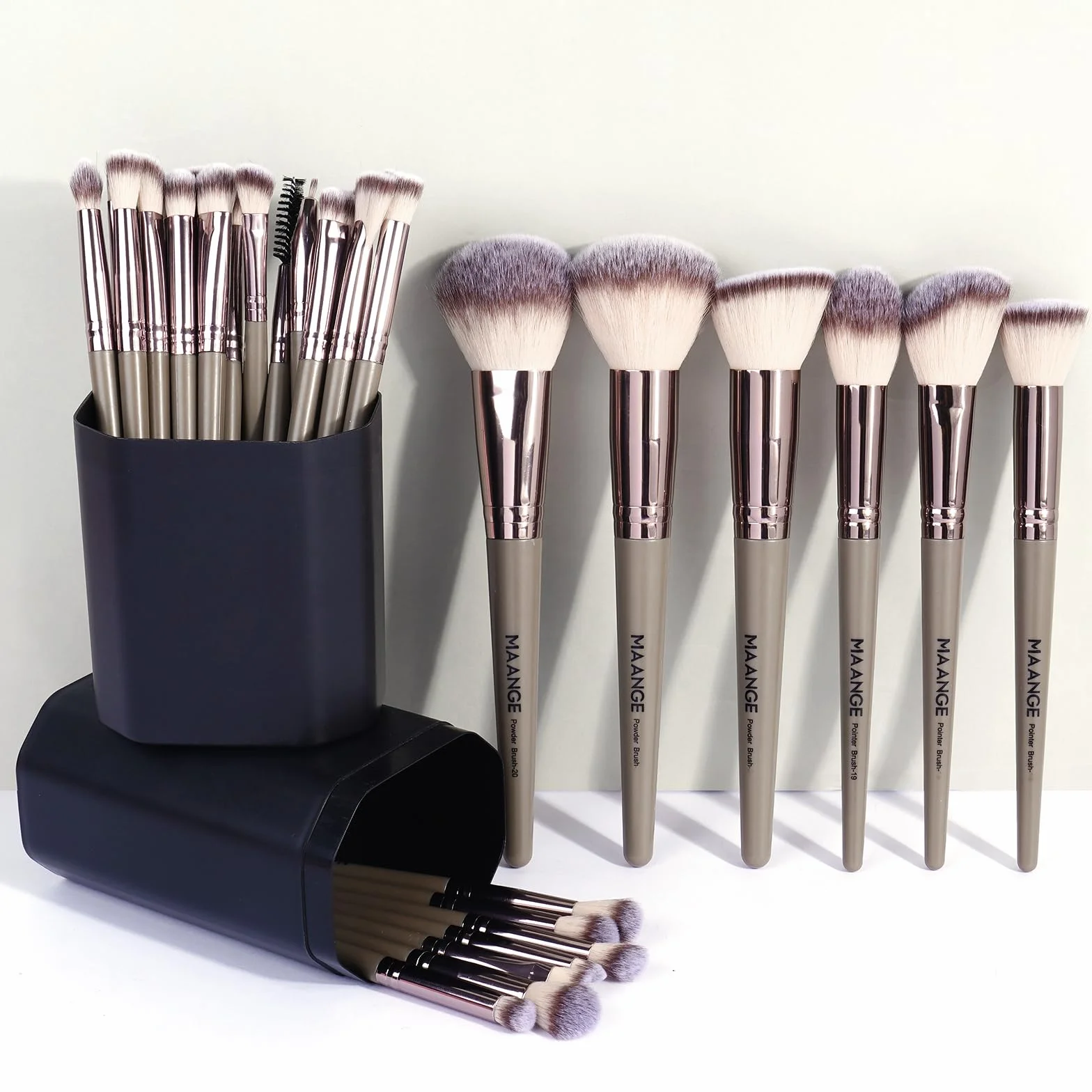 MAANGE Lot de 30 pinceaux de maquillage pour fond de teint, poudre et yeux