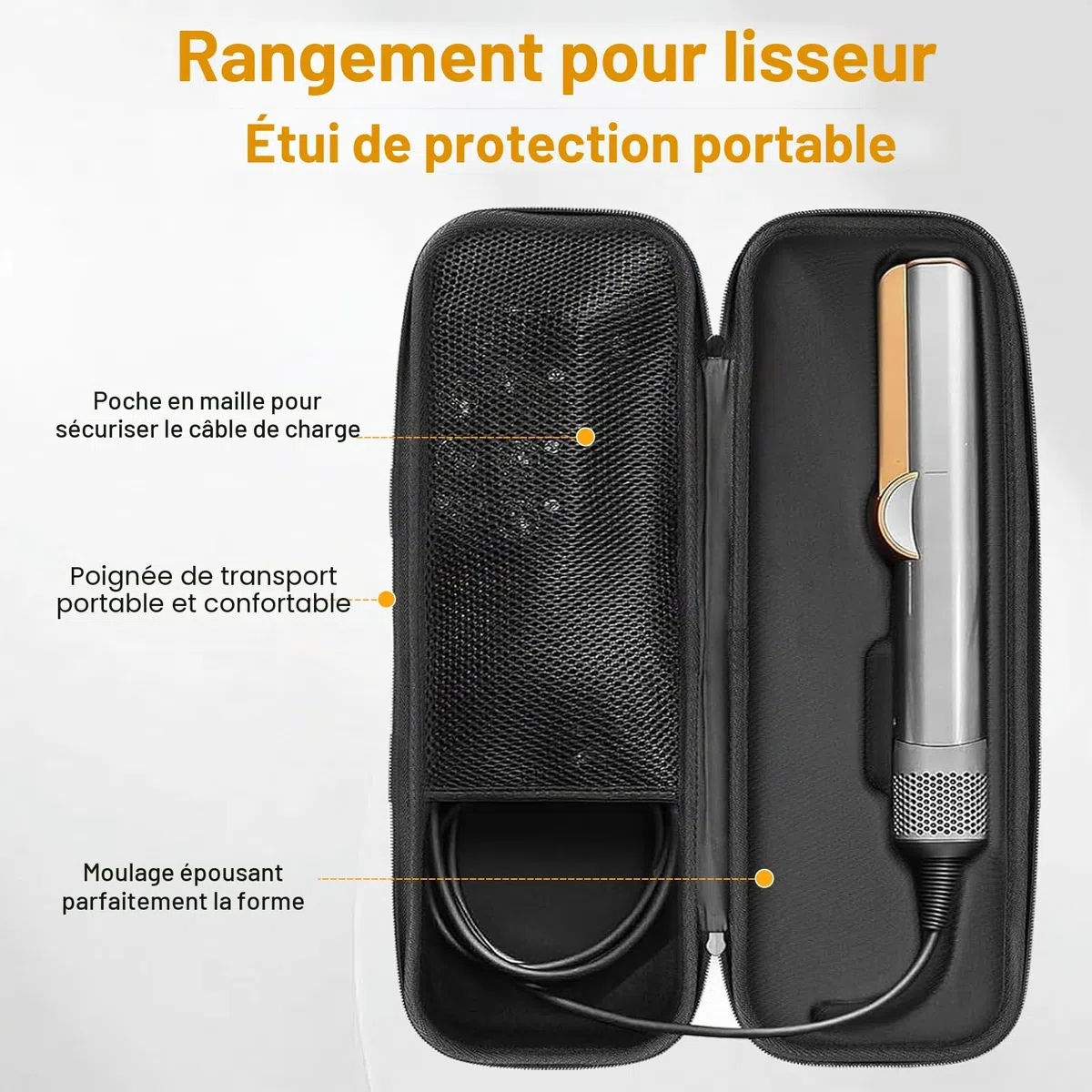Étui de Transport Rigide Compatible Dyson Airstraight HT01, Sac Résistant Poussière et Rayures pour Lisseur