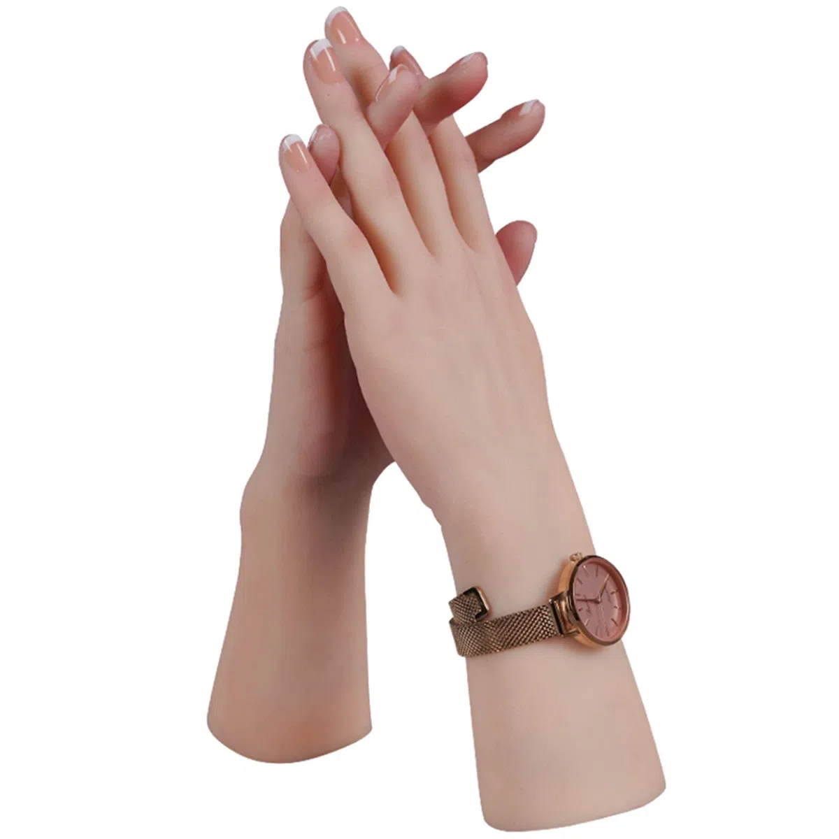Main de Silicone Femme Mannequin Taille Réelle pour Bijoux, Art, Esquisse avec Ongle (Main Gauche, Ivoire)