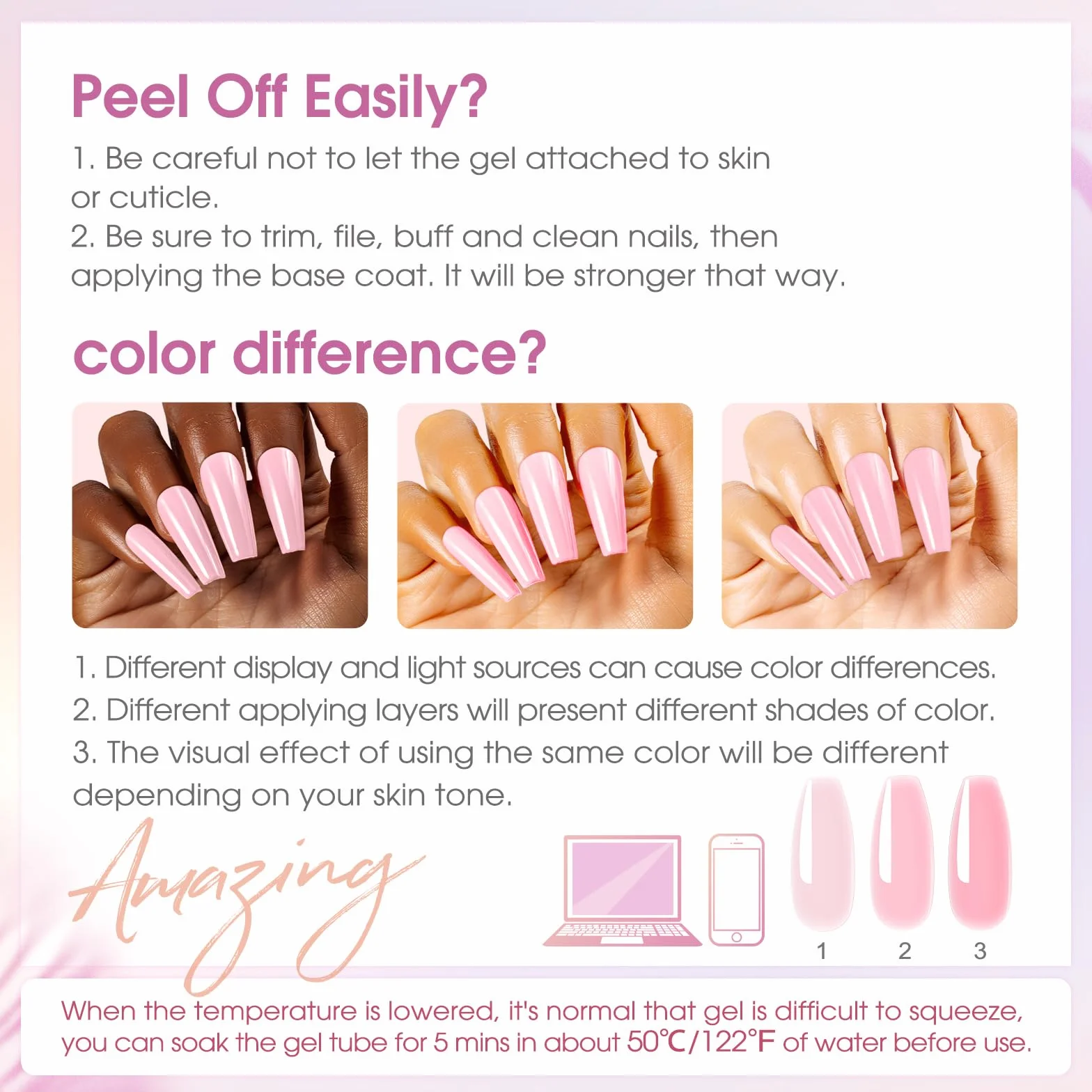 ROSALIND Acrygel Kit 16 Couleurs 10 ml UV Lampe pour Extension d'Ongle