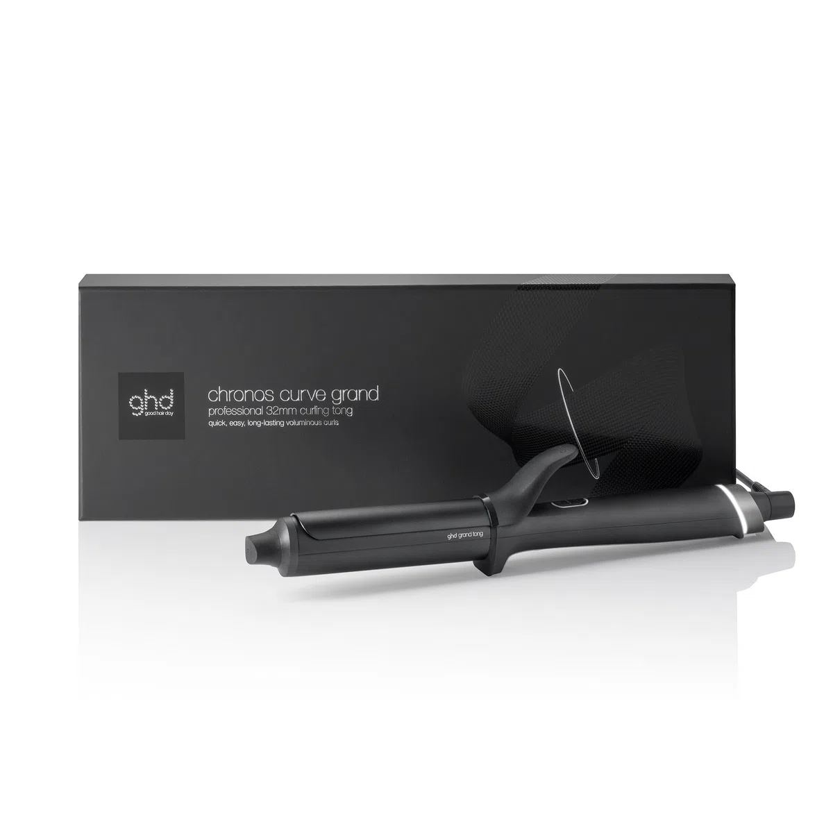 ghd - Boucleur ghd Chronos Curve Grand Tong - Fer à boucler cheveux (Noir) - Fer à friser pour boucles volumineuses, XXL - Coiffure facile et 3x plus rapide, sans dommage - Cheveux mi-longs à longs