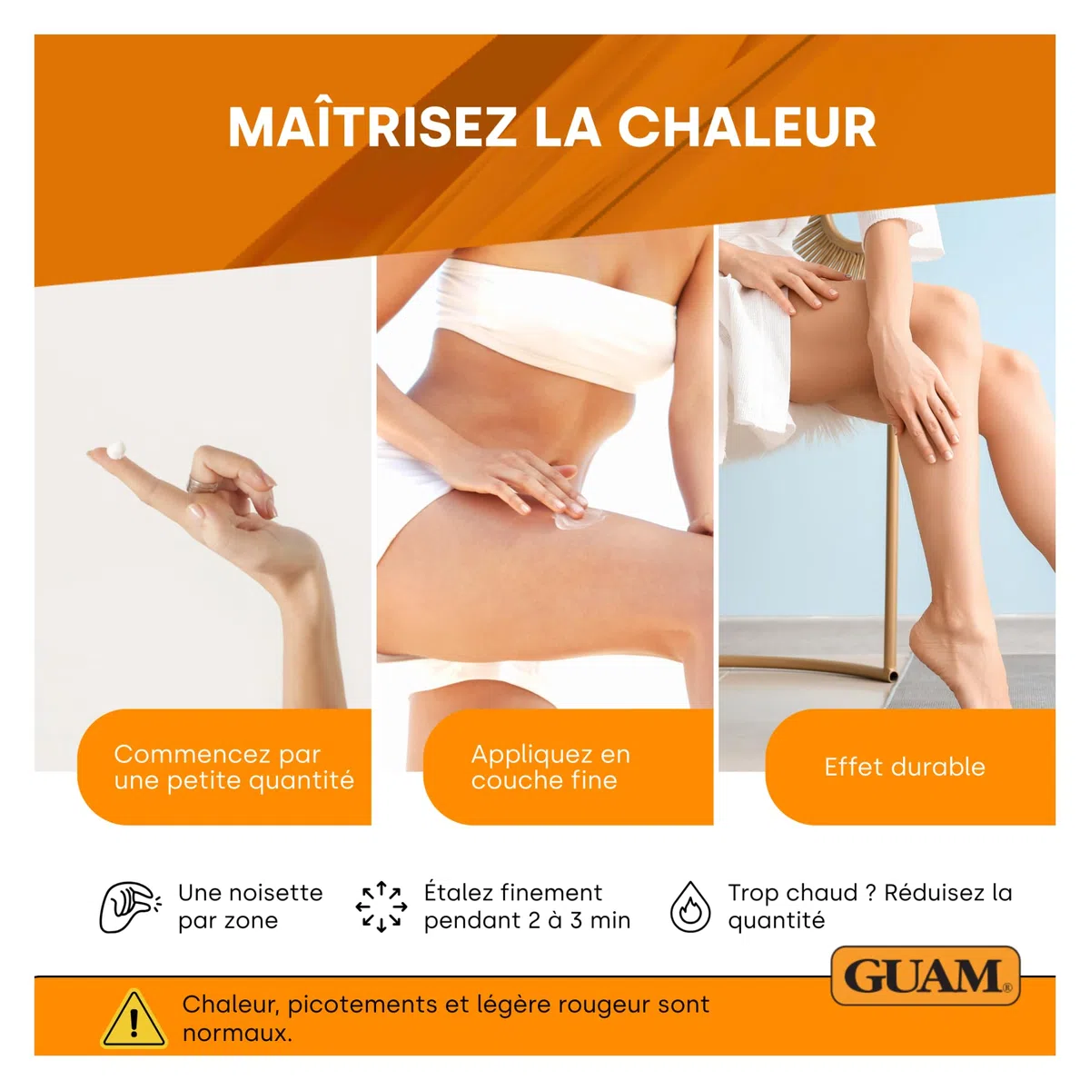 Guam FangoGel Anti-Cellulite Gel aux Algues Marines et Tourmaline 300 ml Action Chaud-Froid Sans Rinçage