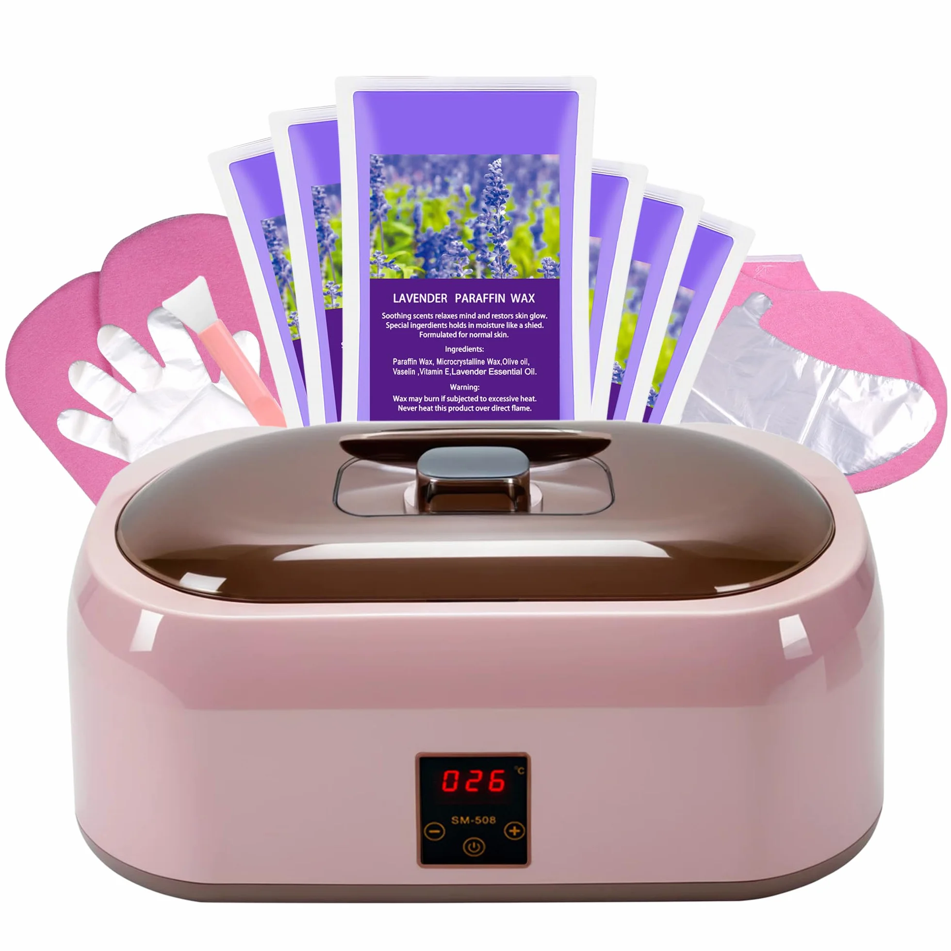 Appareil à cire de paraffine pour les mains et les pieds - chauffe-cire de paraffine de 4000 ml et kit assorti, profitez d'un bain de cire de paraffine pour prendre soin de vos mains et de vos pieds