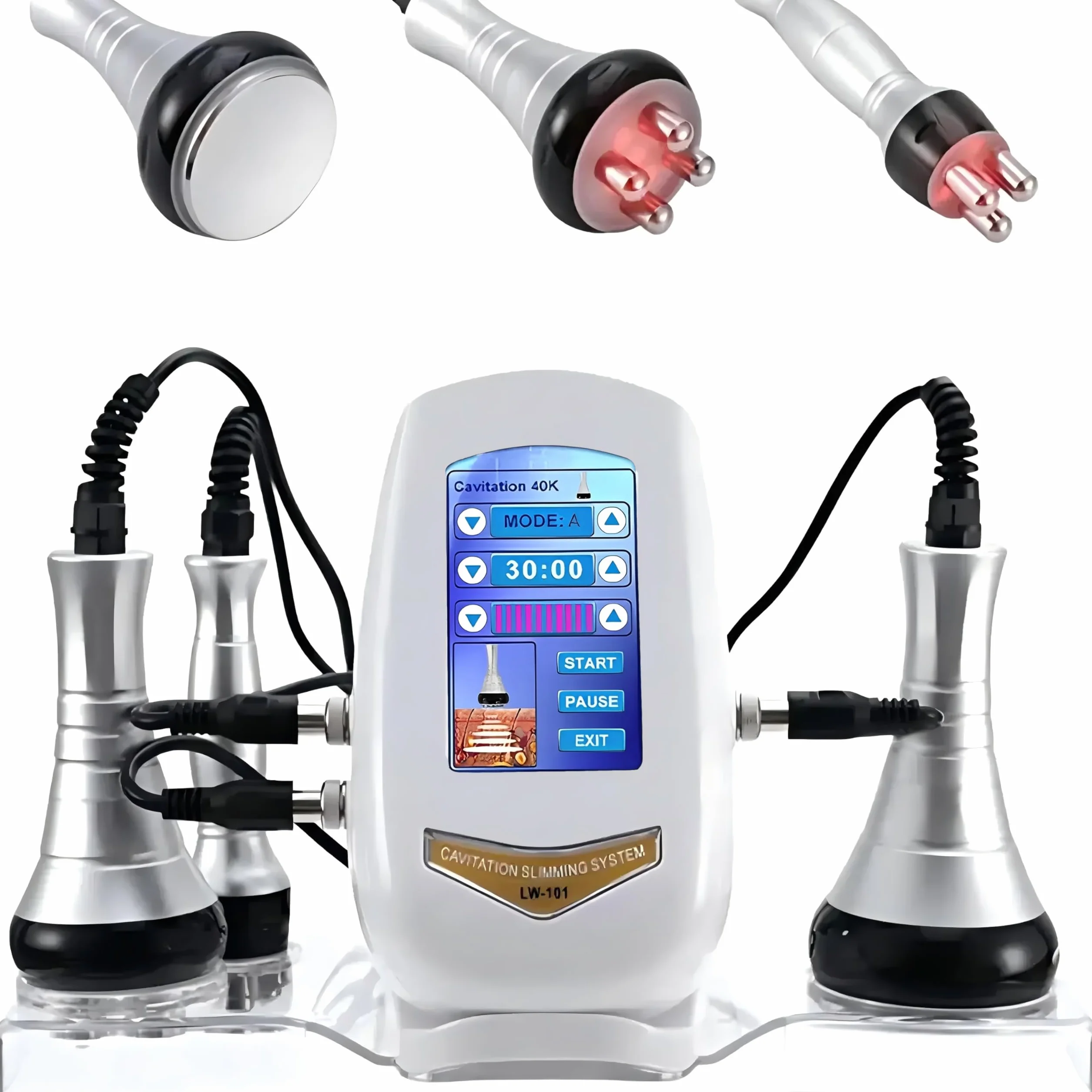 Machine de cavitation 40K 3 en 1 Machine amincissante Instrument de radiofréquence Machine de soins de la peau Machine multifonctionnelle de beauté du corps pour le visage, l'abdomen, les fesses et