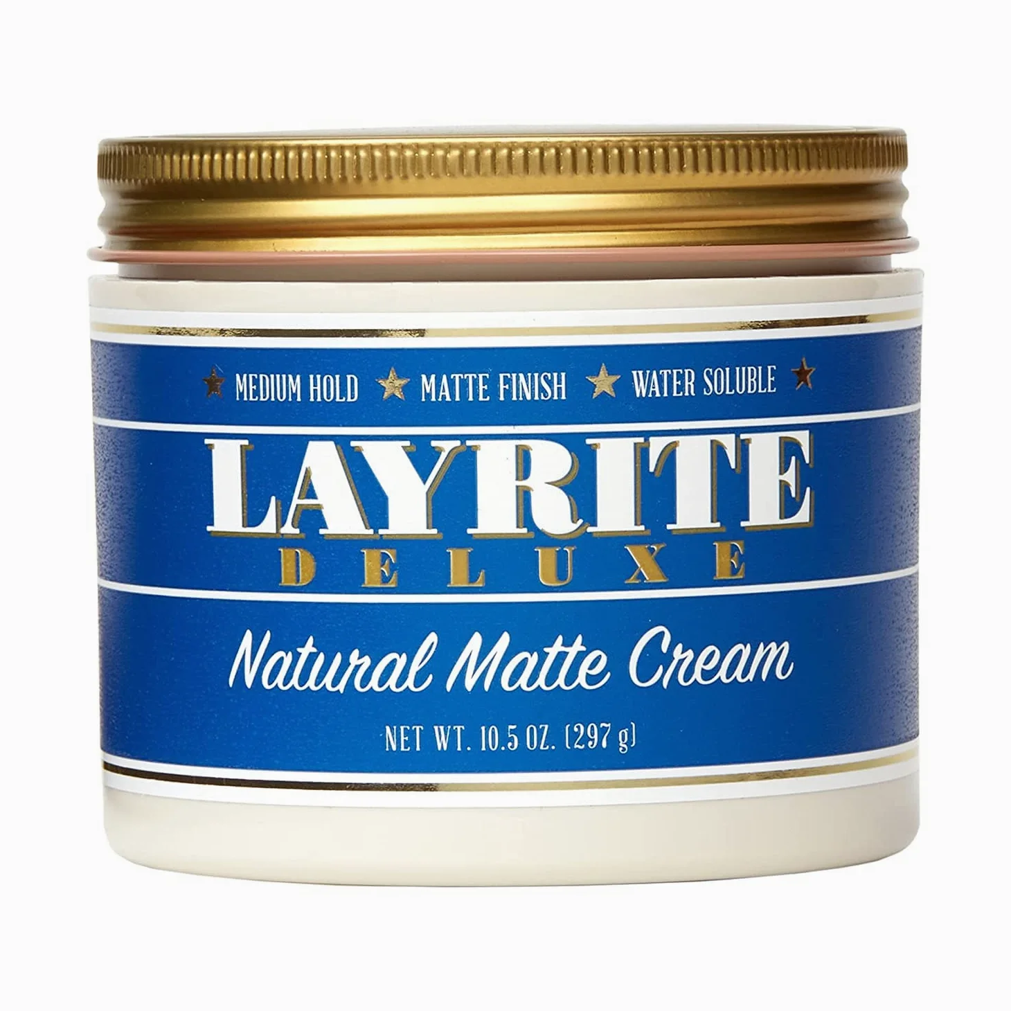 Layrite Natural Matte Cream Pomade 297g | Fixation Moyenne | Effet Mat Naturel | Texture Légère | Facile à Laver