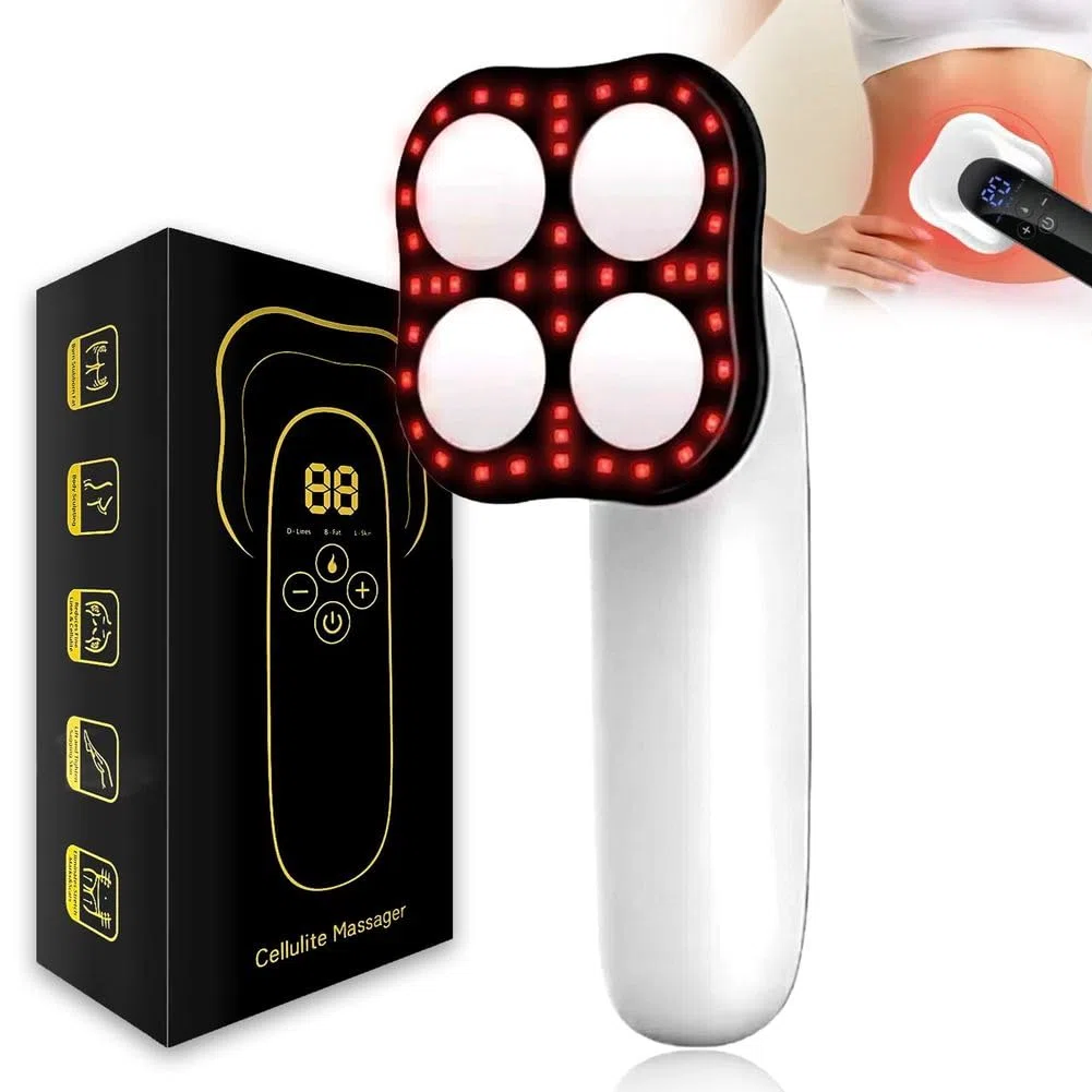 Appareil Anti-Cellulite sans Fil 4-en-1 avec Fonction Raffermissante et Sculpteur Corporel pour Ventre, Taille, Bras, Fessier et Jambes