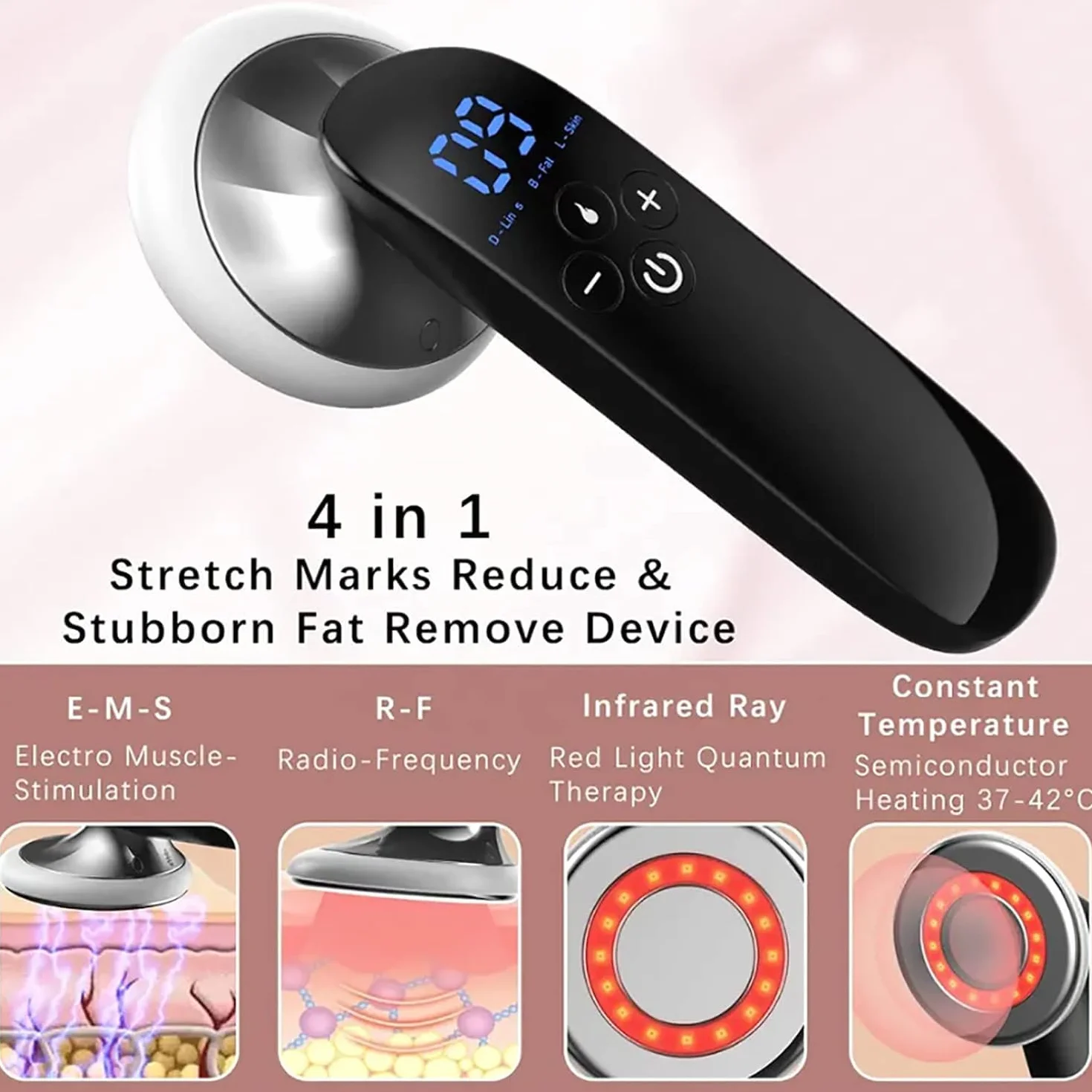 Appareil De Massage Anti-Cellulite Portatif, Machine De Sculpture Corporelle Professionnelle, 3 Modes Et 10 Intensités Réglables, pour La Graisse du Ventre, La Taille, Les Bras Et Les Jambes