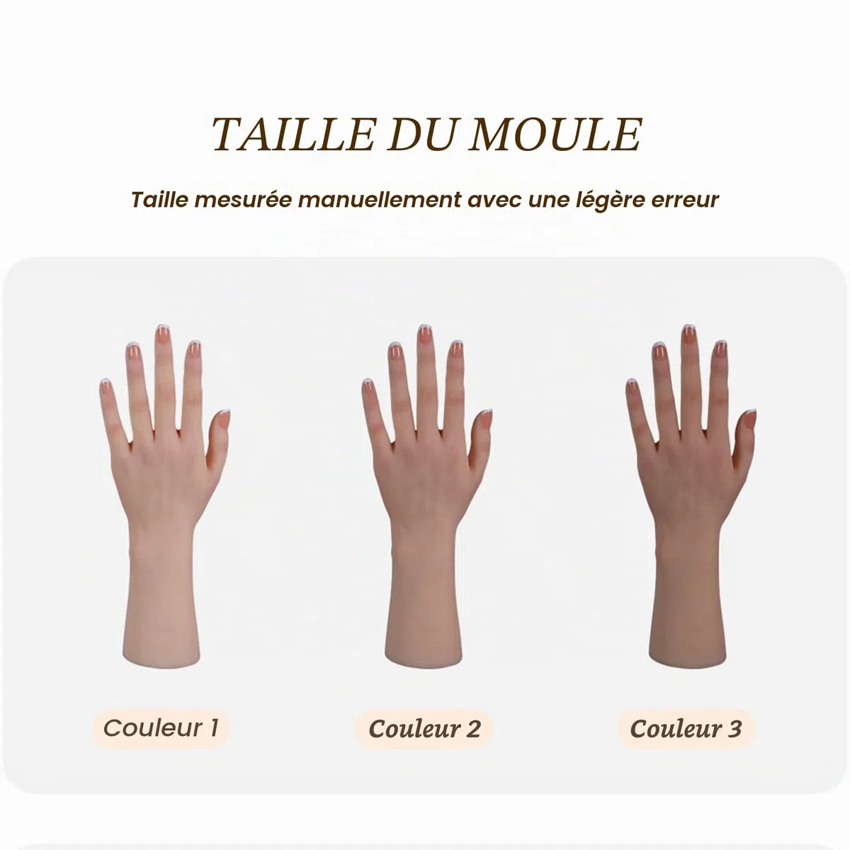 Main de Silicone Femme Mannequin Taille Réelle pour Bijoux, Art, Esquisse avec Ongle (Main Gauche, Ivoire)