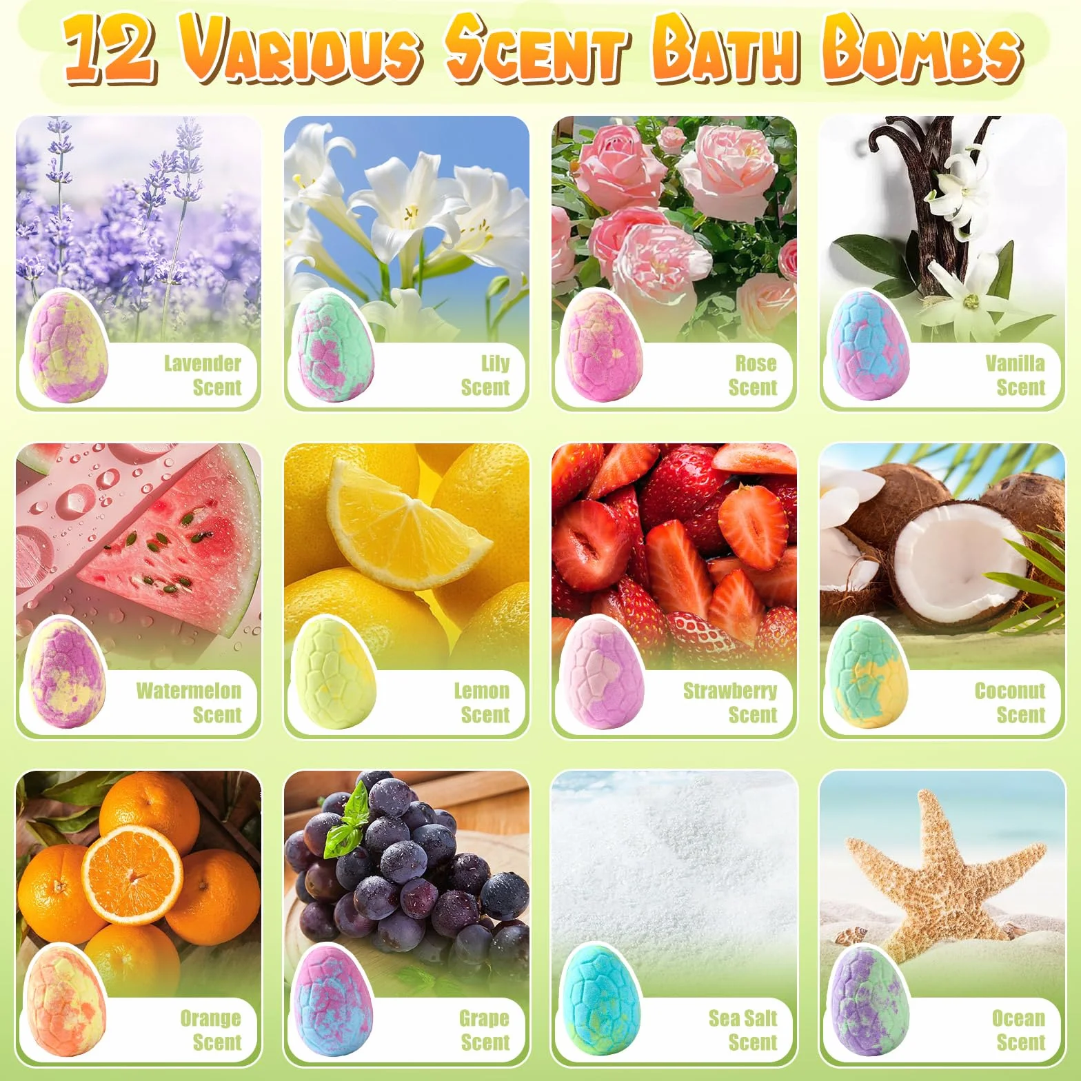 Bombes de Bain pour Enfants Surprise 12Pcs Dinosaures Jouets Cadeau Aromatherapie Garçons Filles