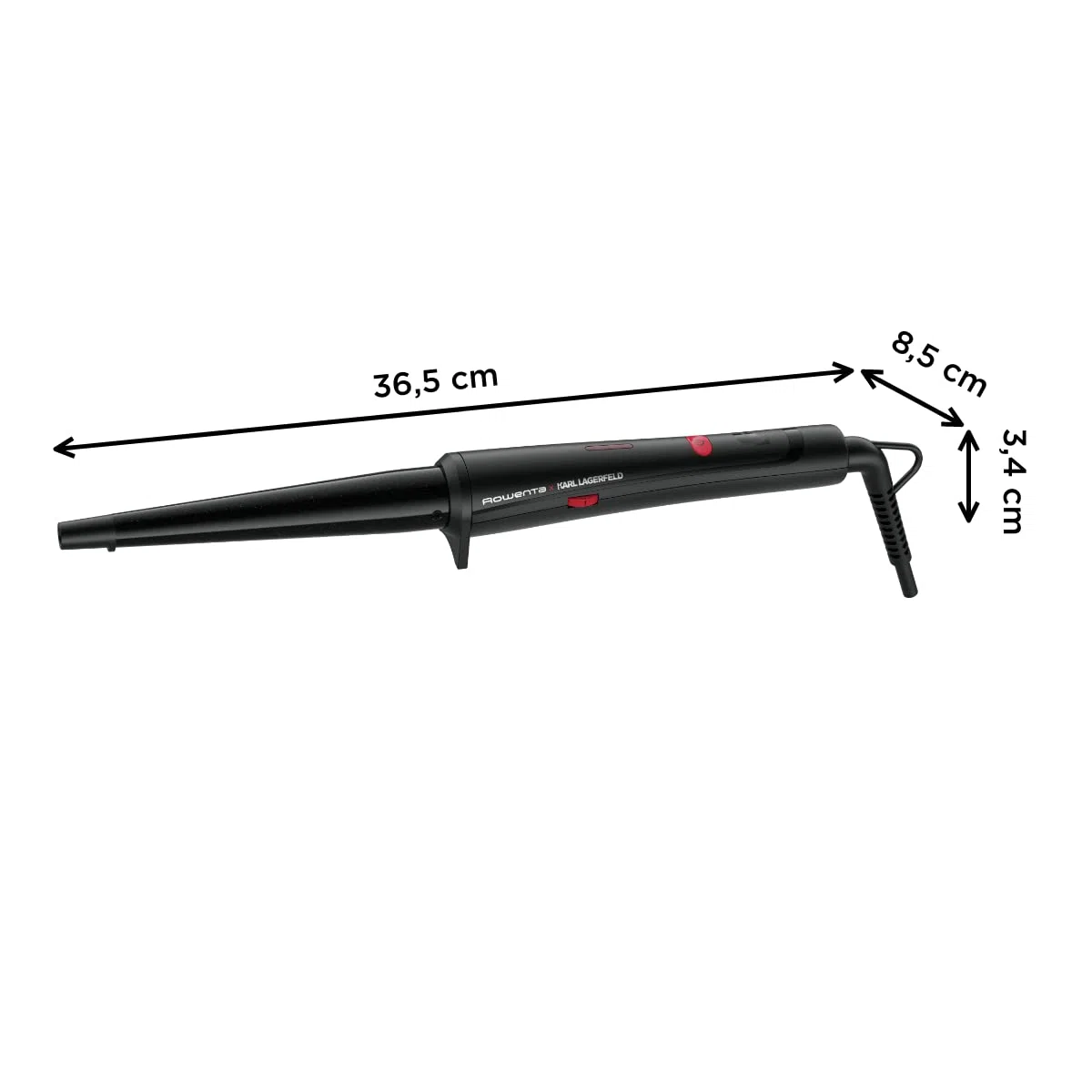 Rowenta x Karl Lagerfeld CF324L Pince conique Fer à friser professionnel Keratin & Glow 200°C