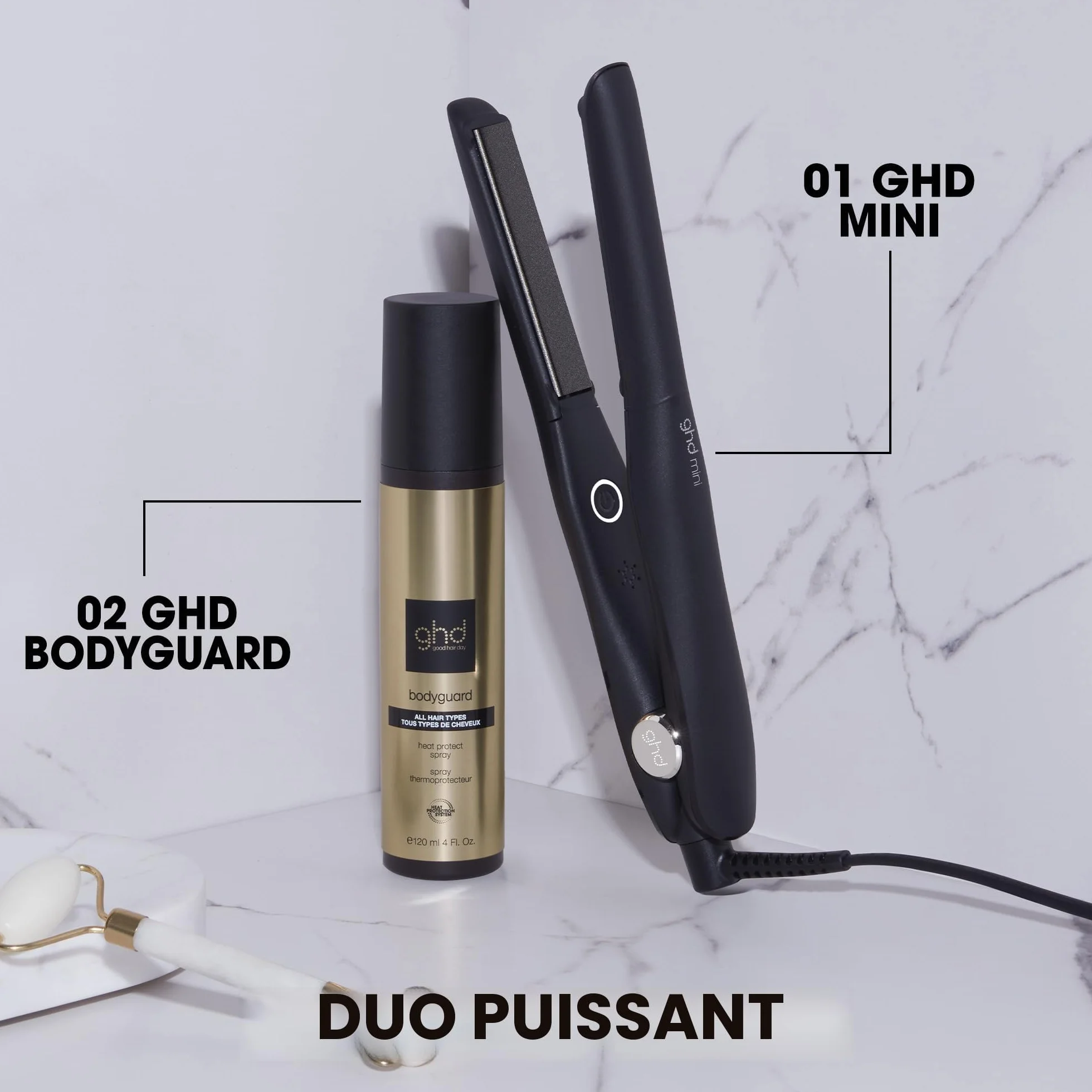 ghd Lisseur cheveux mini Fer à lisser professionnel Noir Plaques 40% plus fines Cheveux 50% plus brillants