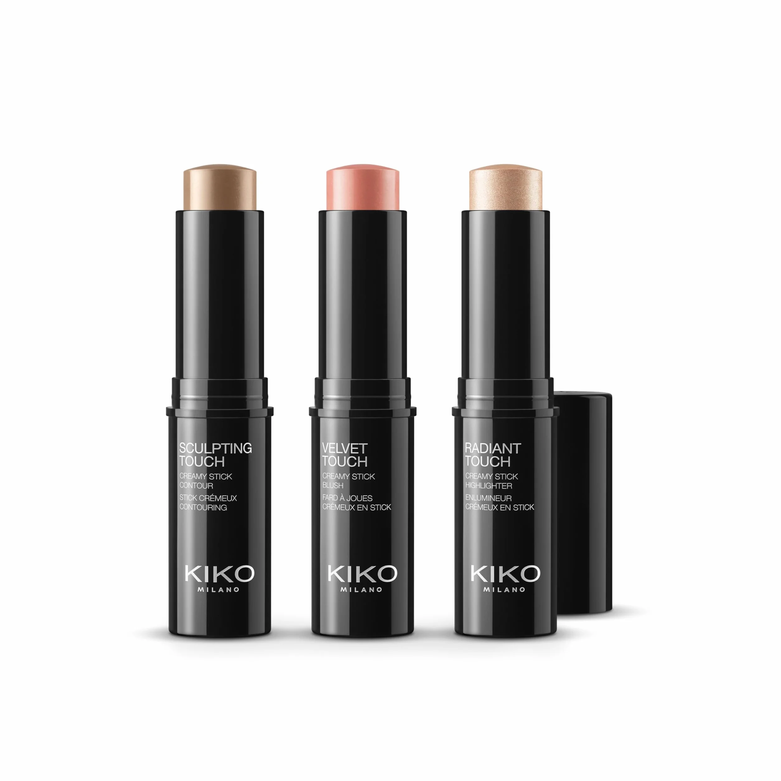 KIKO Milano Contouring Face Set 01 - Kit de Maquillage Visage avec 3 Sticks : Blush, Enlumineur et Contour