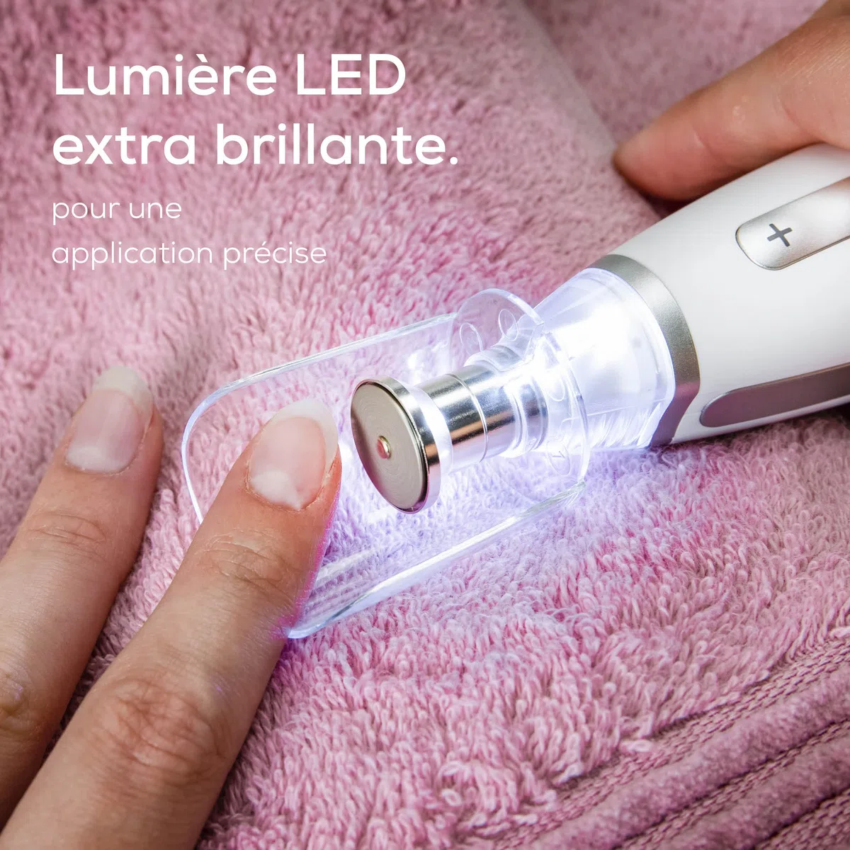 Beurer MP 62 Set de manucure/pédicure, lime à ongles électrique avec 10 embouts, lumière LED, réglage de vitesse, blanc