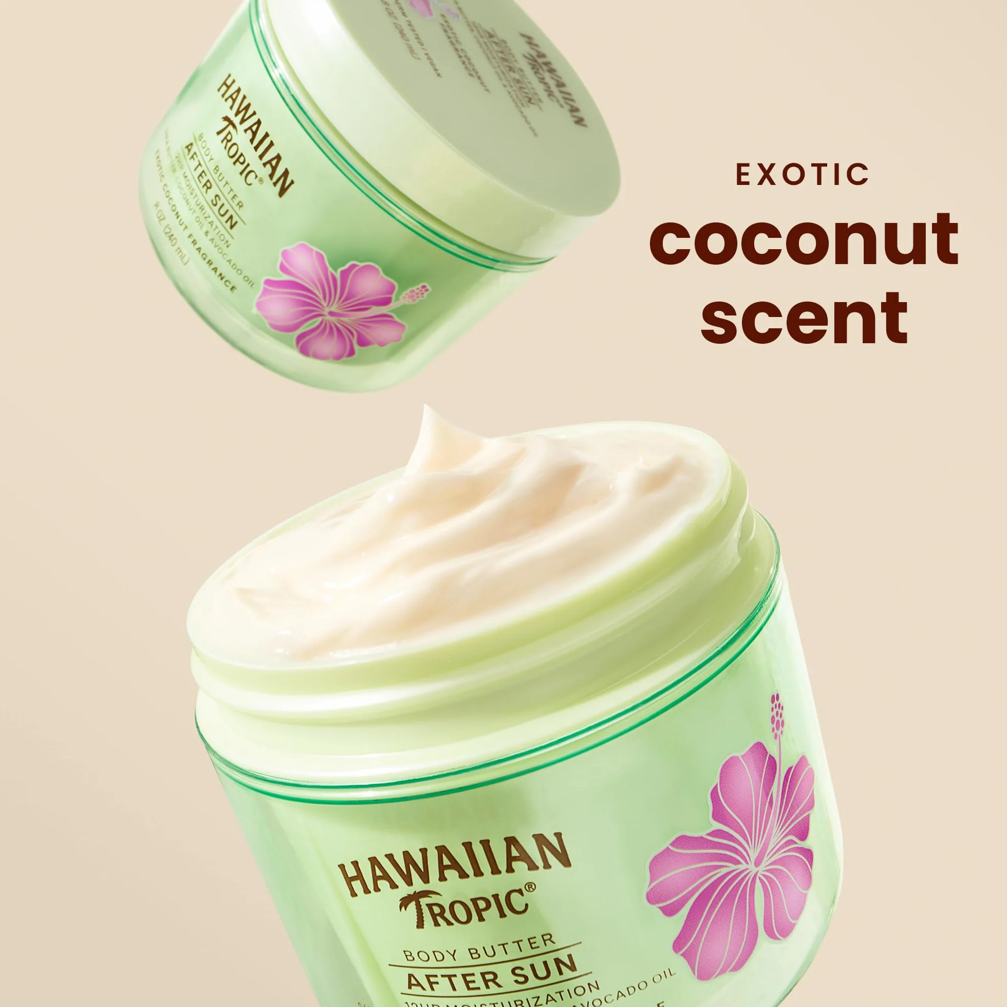 Hawaiian Tropic After Sun Lotion Moisturizer Hydrating Body Butter Coconut Oil 8 oz