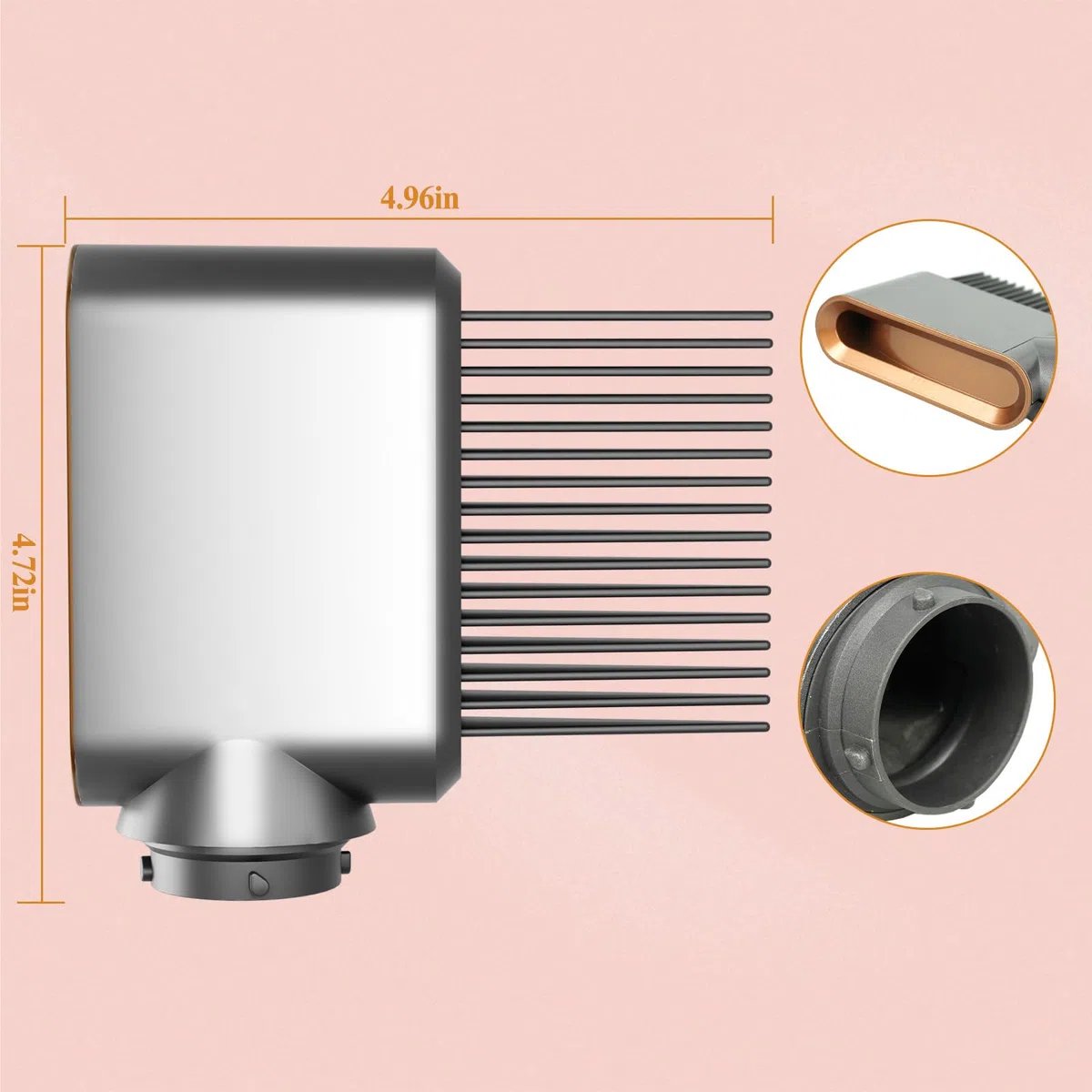 Peigne à dents larges de rechange compatible avec Dyson Airwrap, pièce n° 971894-04, nickel/cuivre