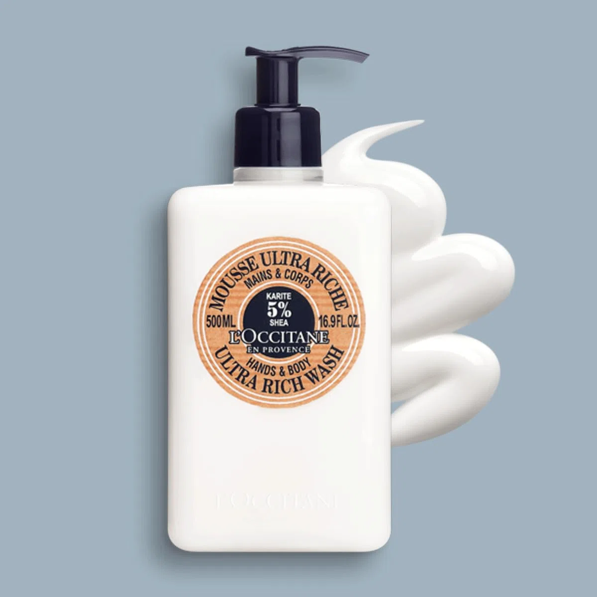L'OCCITANE Mousse Ultra Riche Mains et Corps Karité 500 ml Fabriqué en France