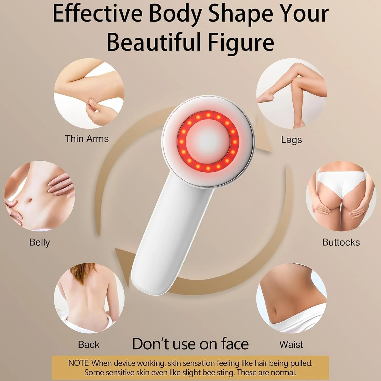 Appareil De Massage Anti-Cellulite Portatif, Machine De Sculpture Corporelle Professionnelle, 3 Modes Et 10 Intensités Réglables, pour La Graisse du Ventre, La Taille, Les Bras Et Les Jambes