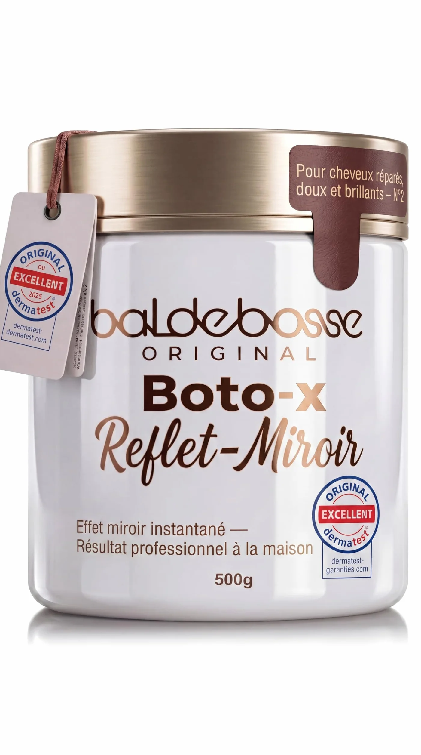 Masque Cheveux Mirror Gloss Boto-x Capillaire Professionnel Soin Réparateur Intense pour Cheveux Secs et Abîmés Lissage Brillance Miroir