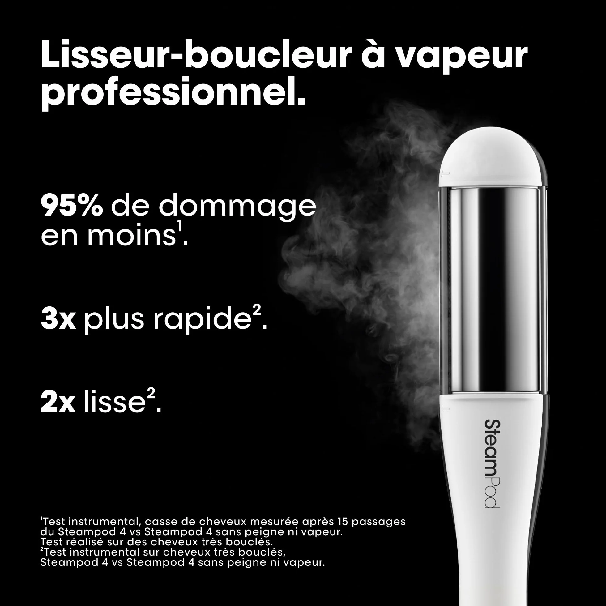 L'Oréal Professionnel STEAMPOD 4 Lisseur Boucleur Vapeur Technologie Vapeur Brevetée 3 Températures