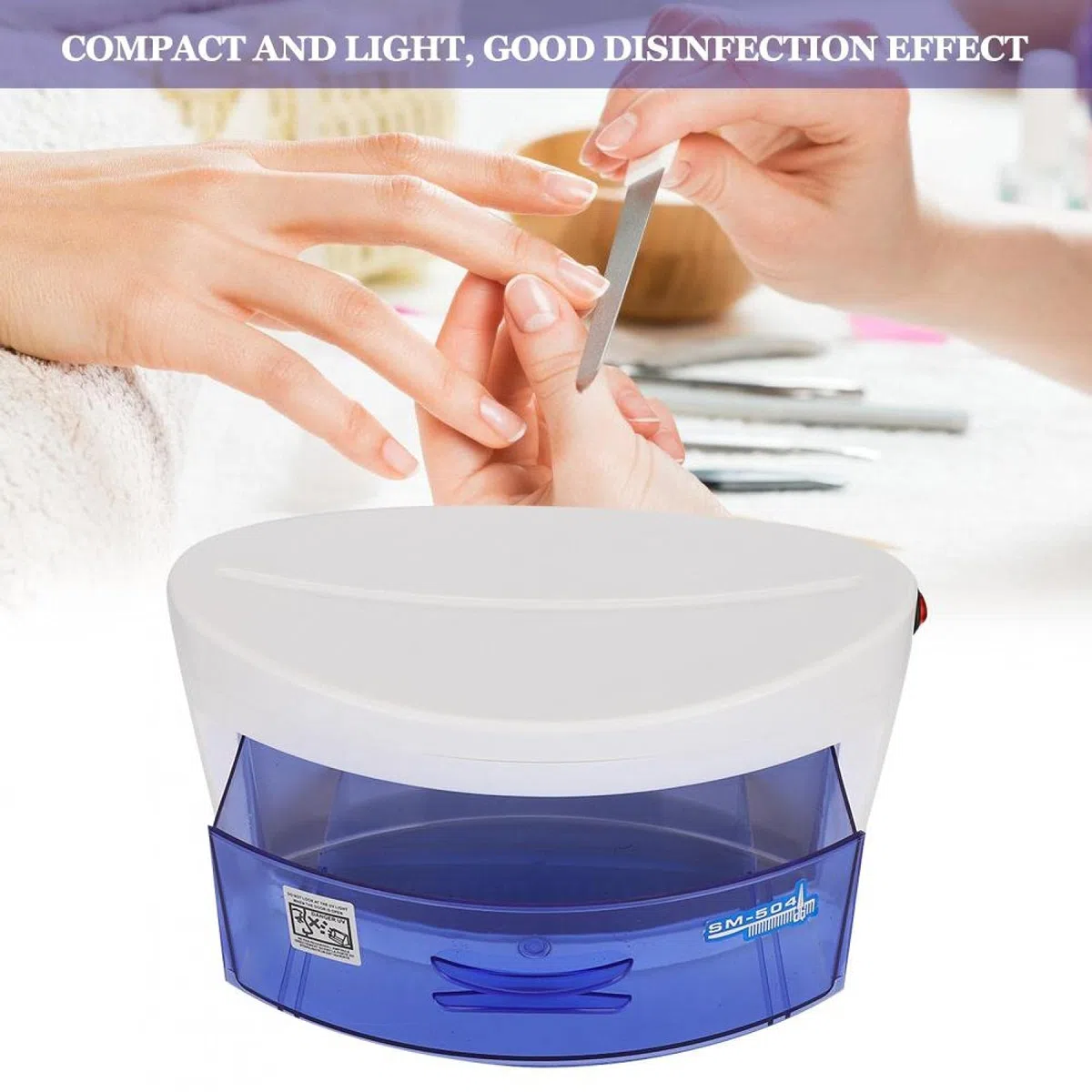 Boîte de Désinfection UV Portable 6W, Stérilisateur UV à Arrêt Intelligent pour Outils de Manucure Outils de Tatouage Outils de Maquillage Outil de Coiffure et Brosse à Dents [UE]
