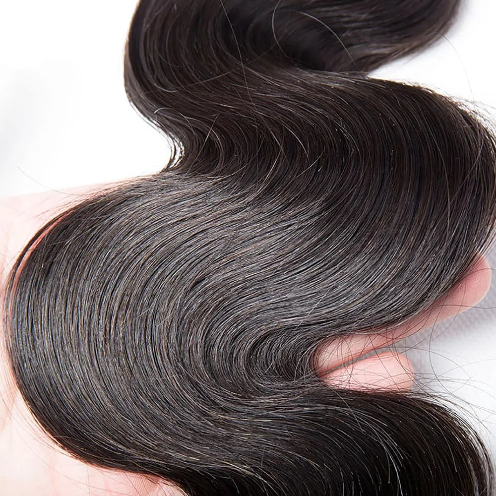 Human Hair Bundles Body Wave Tissage Naturel Cheveux Humain Extensions Unprocessed Remy en lot Meches Weave Double Weft Natural Black 20 22 24 Pouces