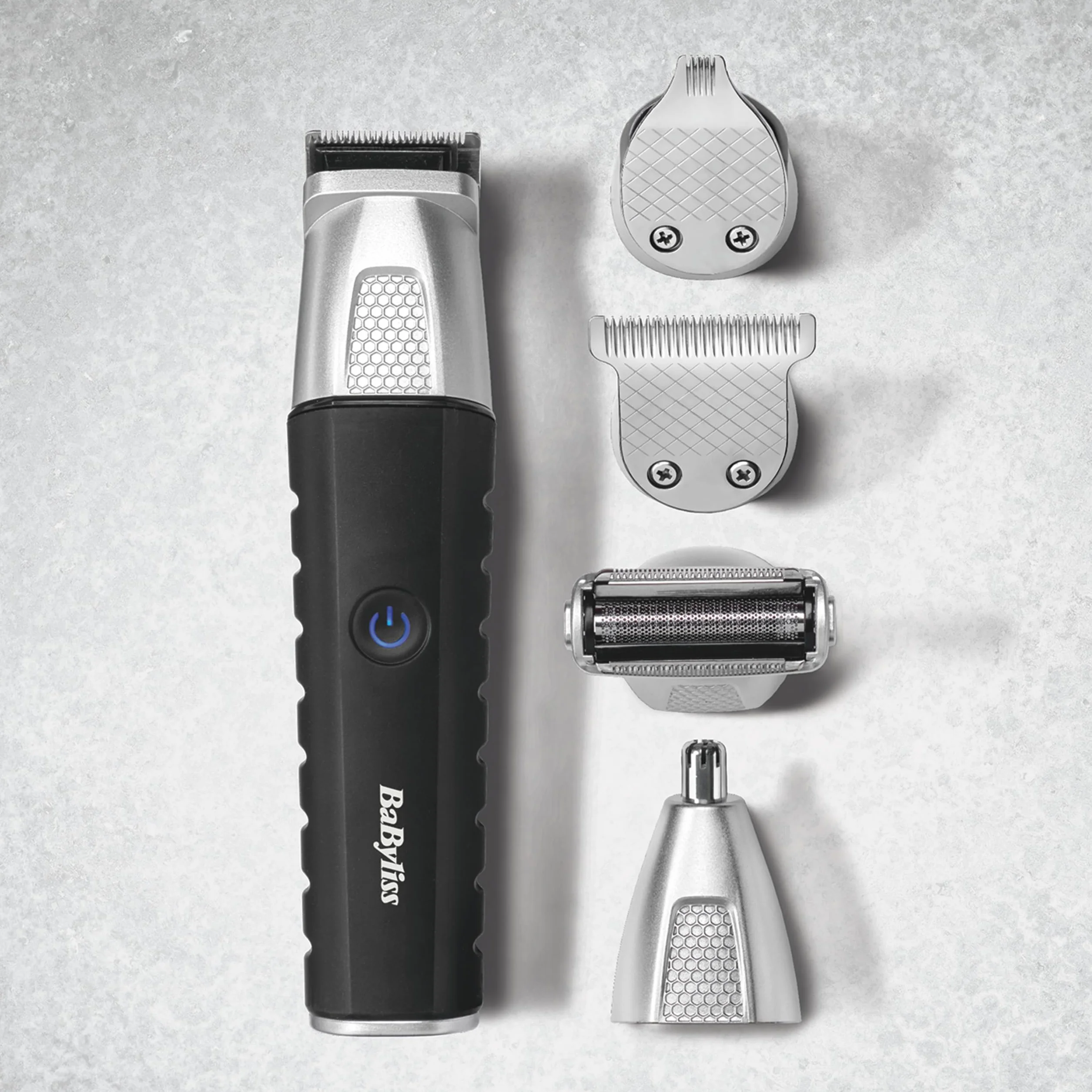 BaByliss Tondeuse Multi-usages Lithium Power 11-in-1 - Kit complet sans fil, barbe, cheveux, nez, oreilles, sourcils, Waterproof, Noir/Gris, MT812E