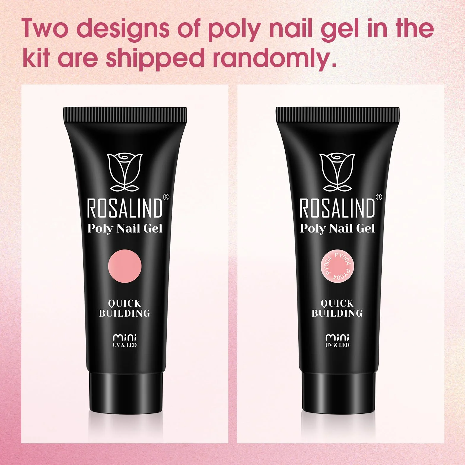 ROSALIND Kit Ongle Gel UV Complet 48W Lampe 20 Couleurs Gel Construction Rose Transparent Base Top Coat