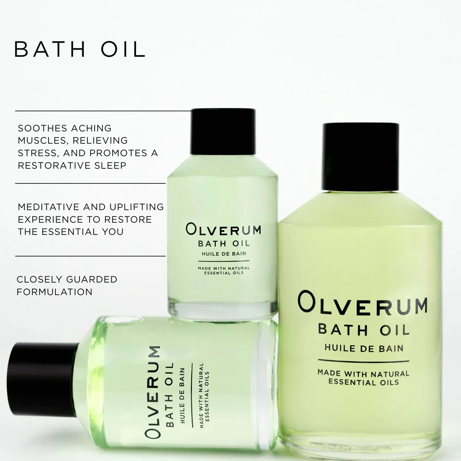 Olverum Huile de bain apaisante 125 ml - Mélange concentré d'huiles essentielles relaxantes