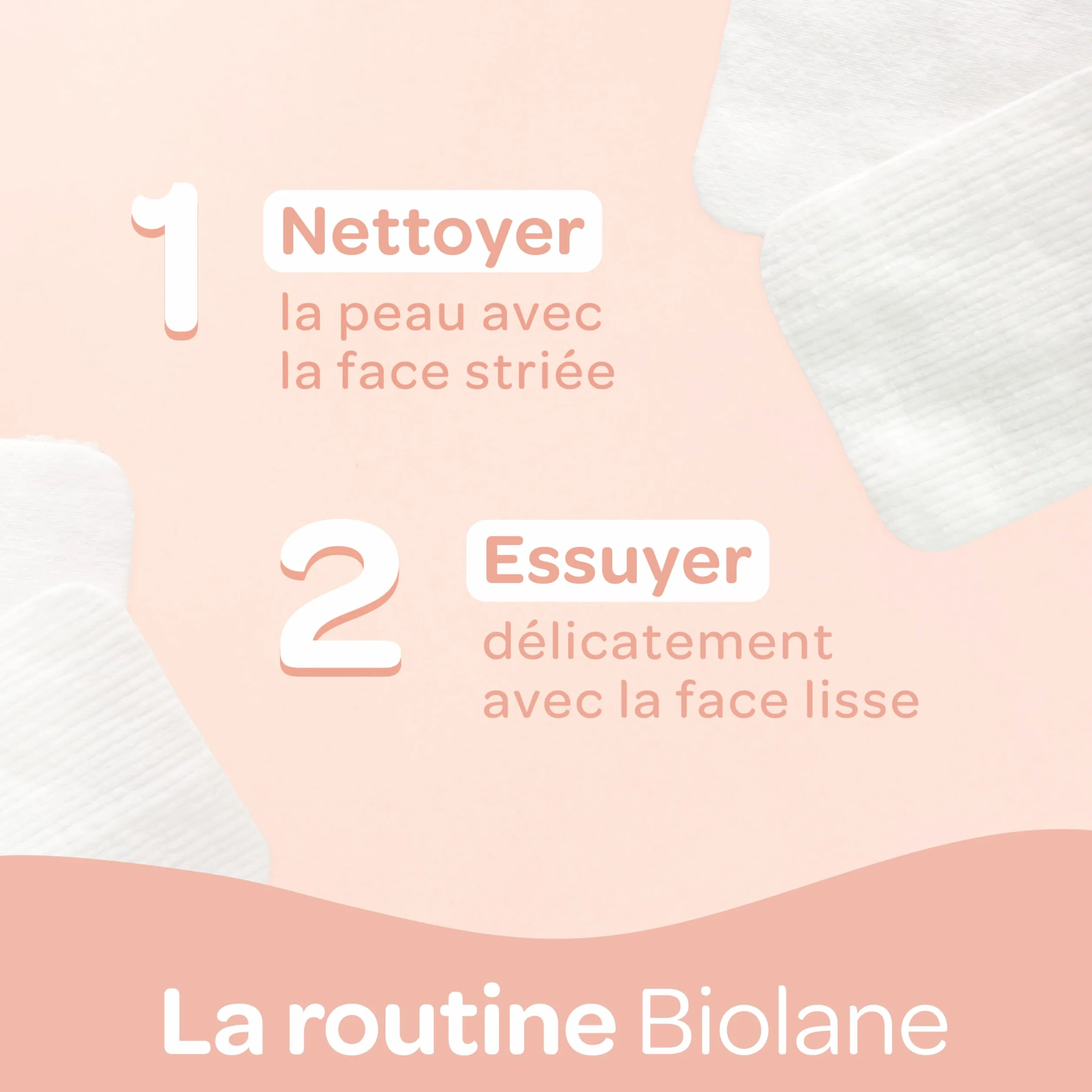BIOLANE Lot de 12 Maxi-Carrés de cotons 100% Bio 720 Cotons Peaux sensibles Change & Toilette