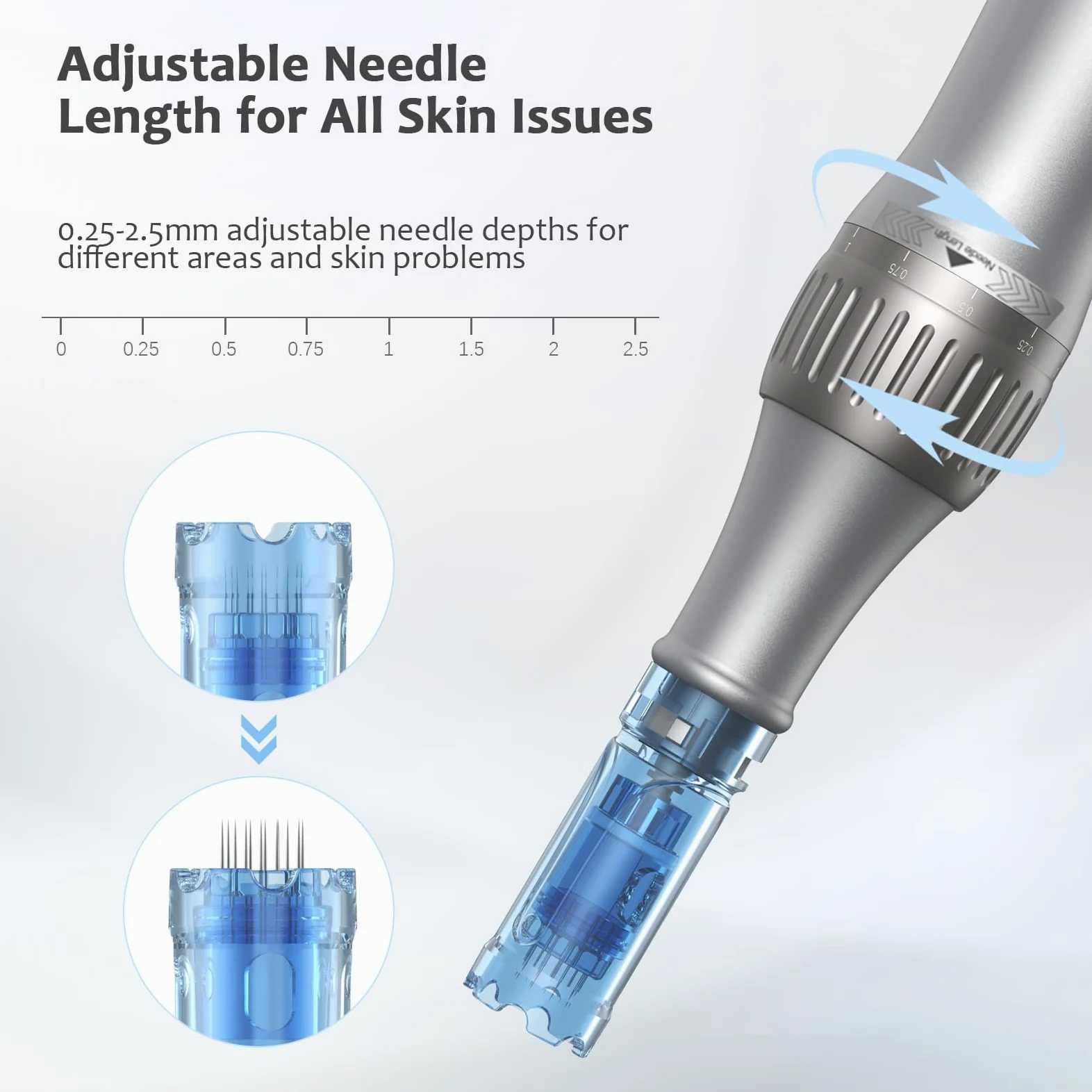 Dr. Pen M8S Microneedling Pen, Original Dr Pen Machine Électrique Microneedling Kit Professionnel Stylos Microneedle pour Visage Corps Cheveux Barbe Croissance - 8 Cartouches