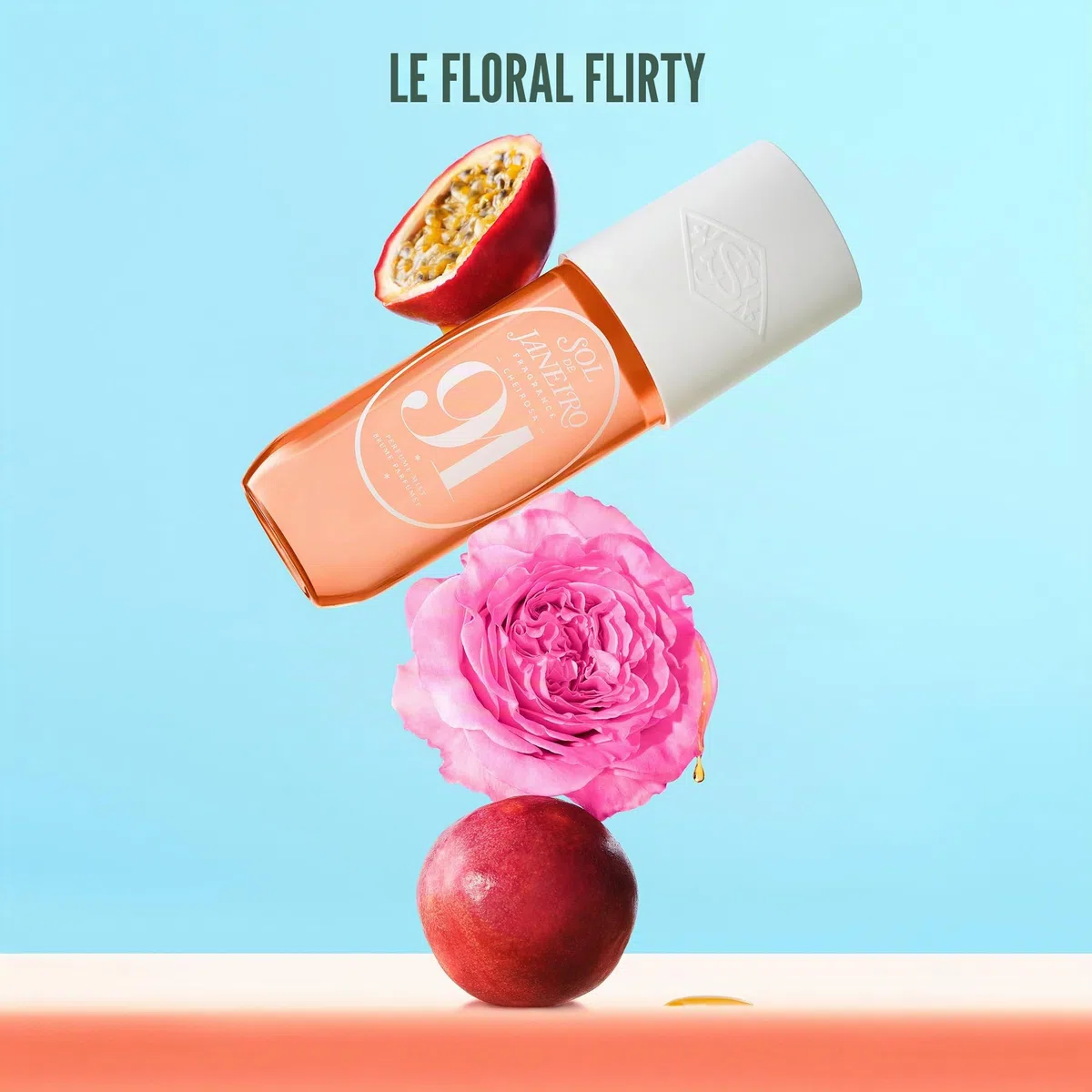 Sol de Janeiro Cheirosa 91 Spray pour le corps avec fruit de la passion, caramel miel et rose, parfum floral, végétalien et sans parabène