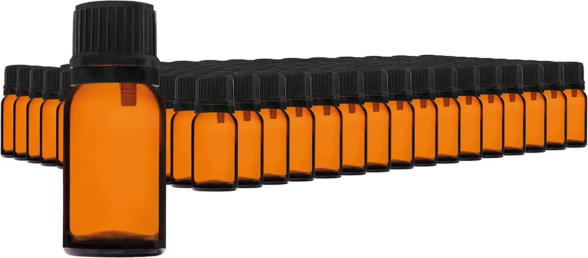Flacon à Compte-gouttes en Verre Ambré 10ml - Petit Flacon Apothicaire avec Bouchon Compte-gouttes Noir, Ensemble 5 Accessoires
