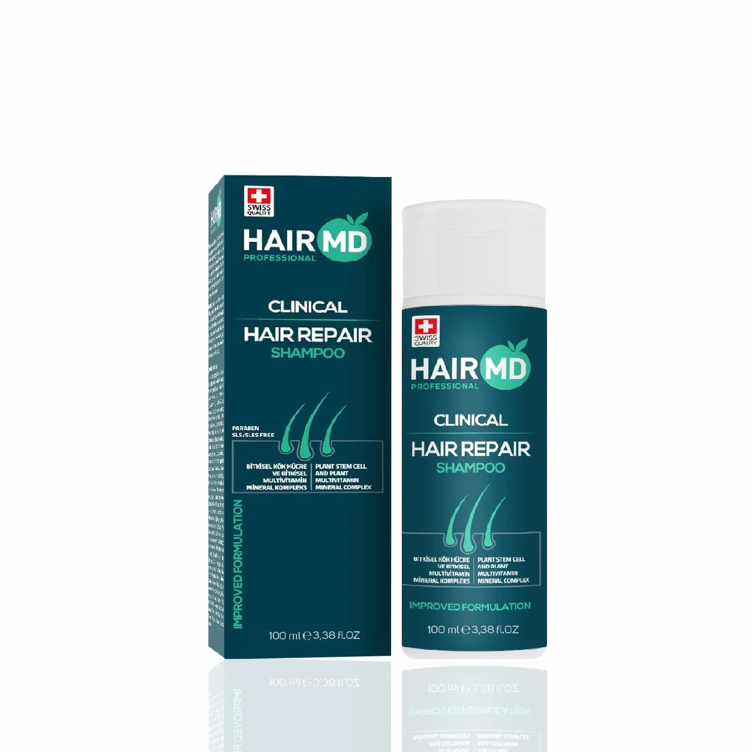 HairMD Transplant Clinical Repair Shampoo 100ml Biotin for Hair Growth Protects Post-Transplant Scalp Reduces Itching Redness Prevents Hair Loss