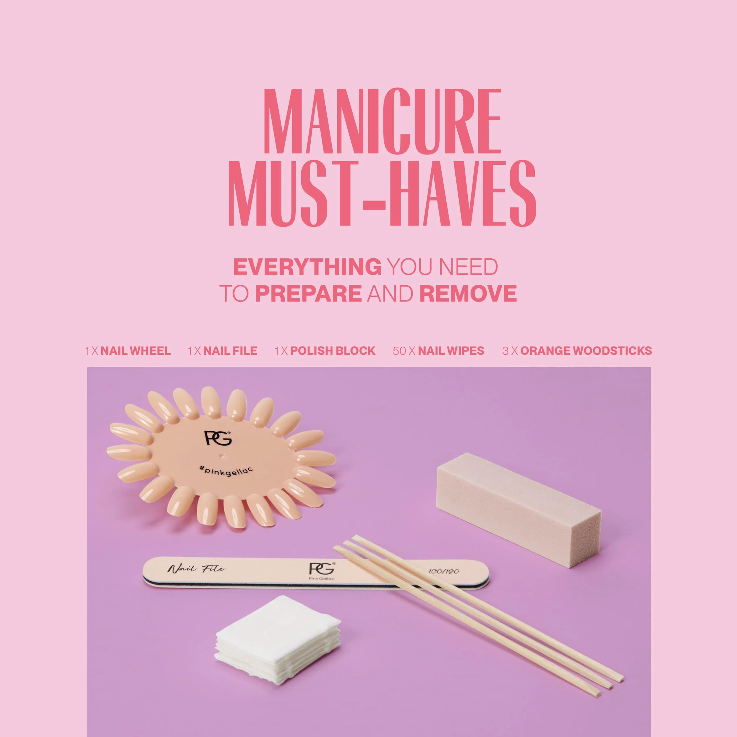 Pink Gellac Manucure Kit Semi Permanent avec Lampe UV LED Noir, 4x Teintes Roses 15 ml, Top & Base Coat Gel UV, Dissolvant et Cleaner