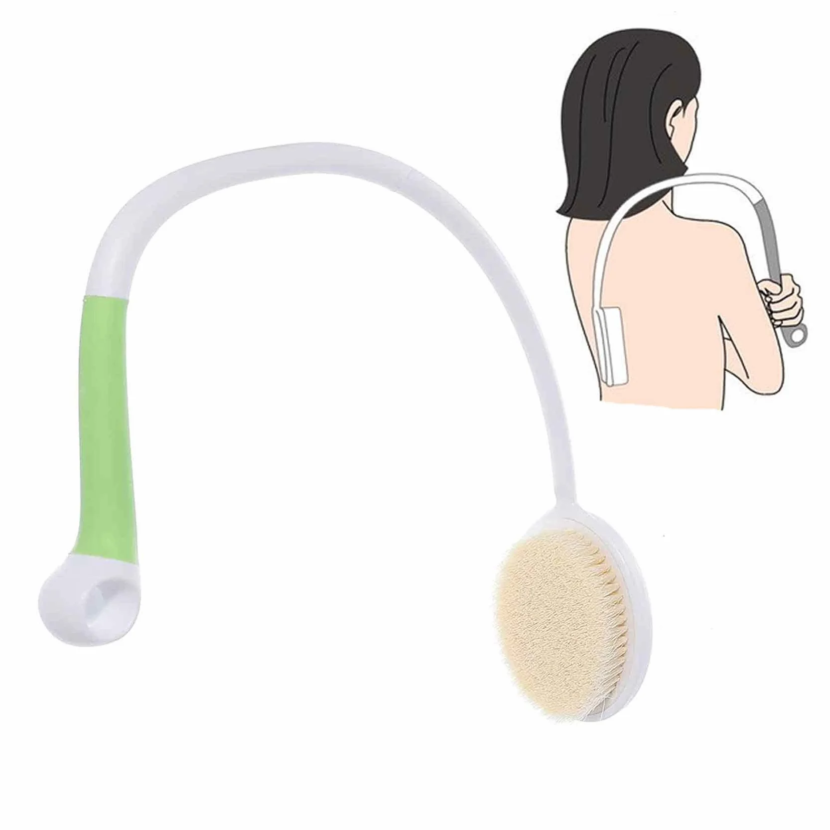 Brosse dorsale à long manche poils doux exfoliation douce santé de la peau