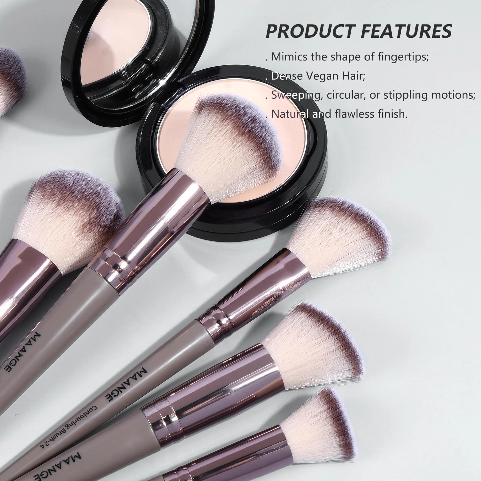 MAANGE Lot de 30 pinceaux de maquillage pour fond de teint, poudre et yeux