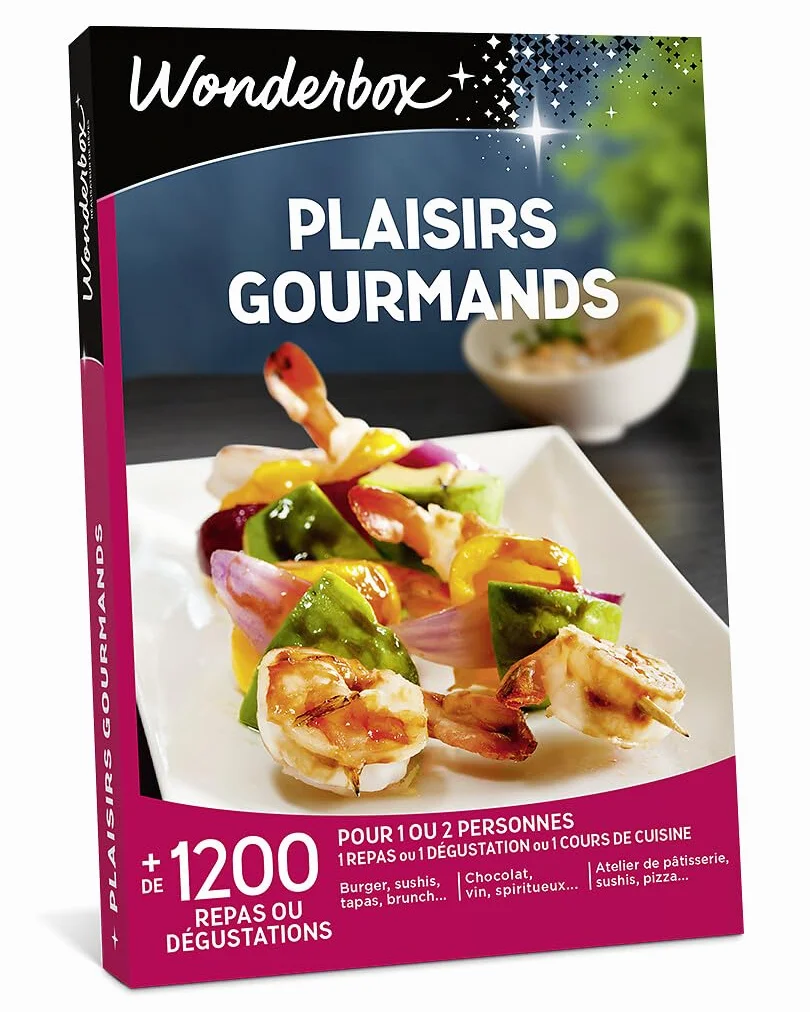 Coffret Cadeau Plaisirs Gourmands Wonderbox - 2900 Dégustations Champagnes Spiritueux Repas Cours Cuisine Pour 1 ou 2 Personnes