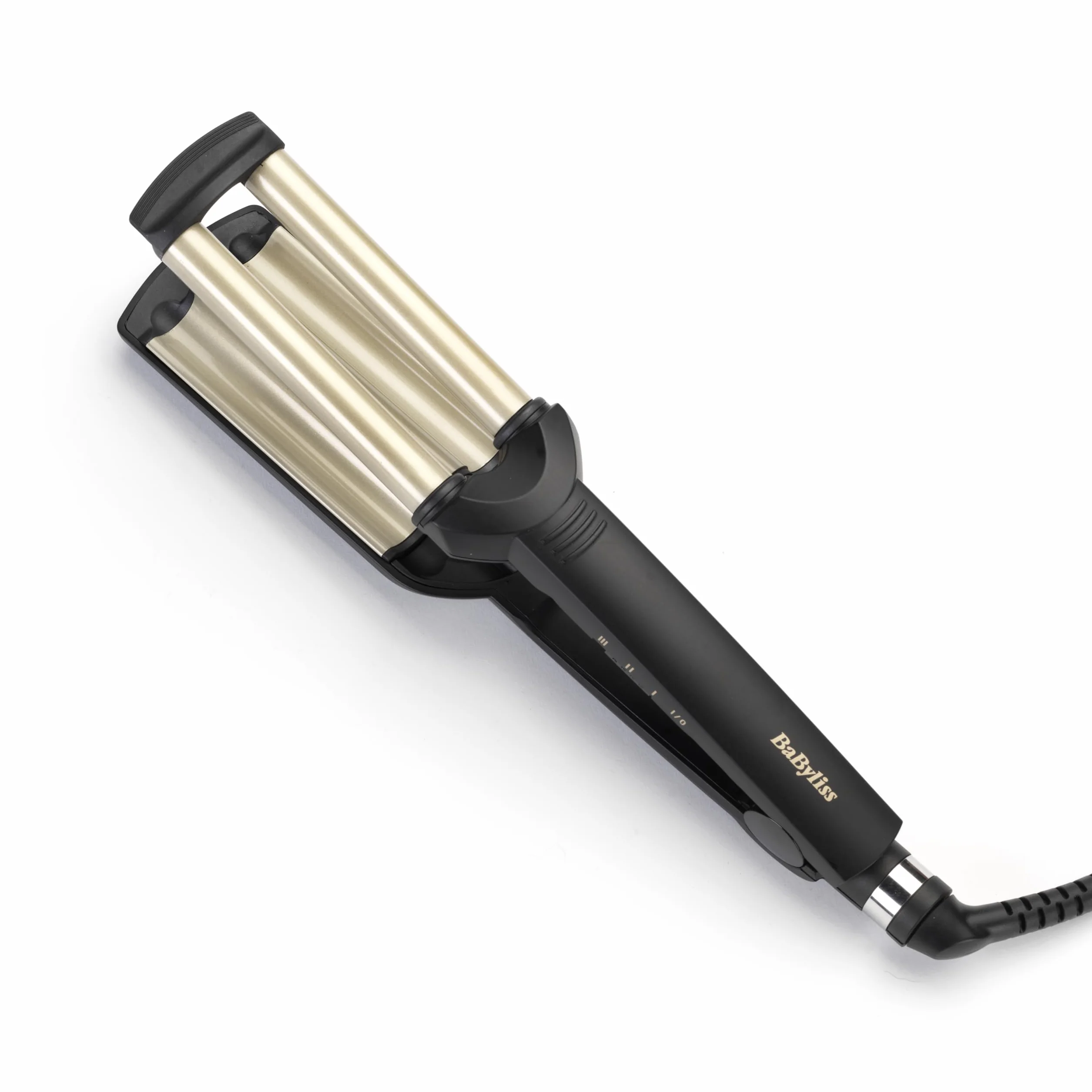 BaByliss Easy Waves C260E Fer à Boucler Revêtement Titane-céramique 3 Réglages de Température Doré Noir
