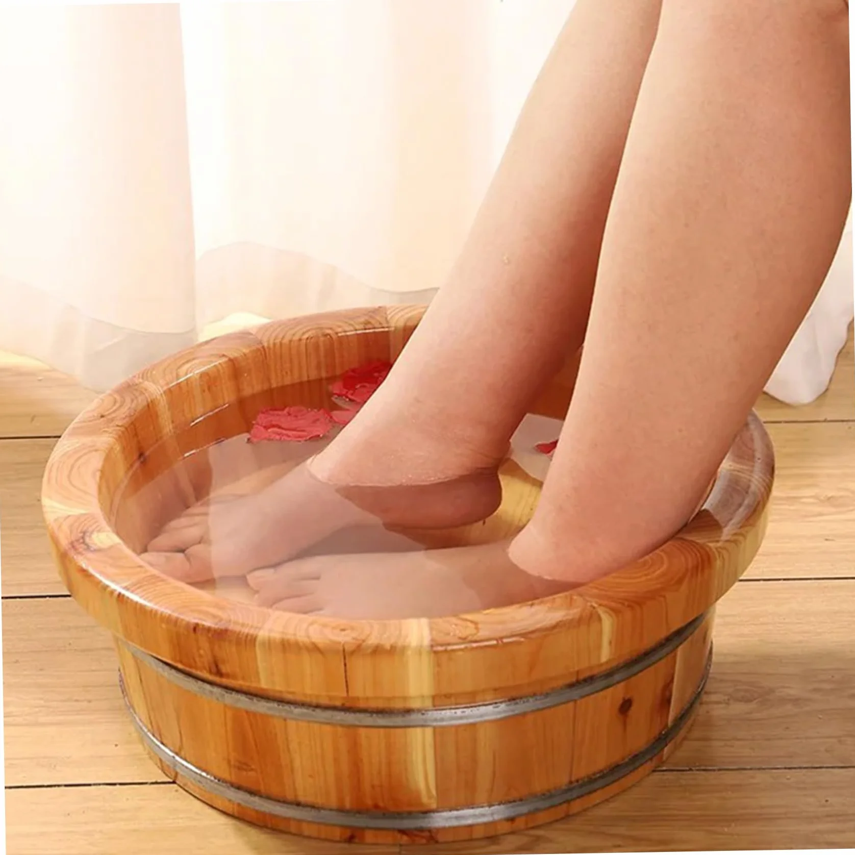 Bol de bain de pieds en bois Spa Massage baignoire trempage bassin 14 x 6,3 pouces
