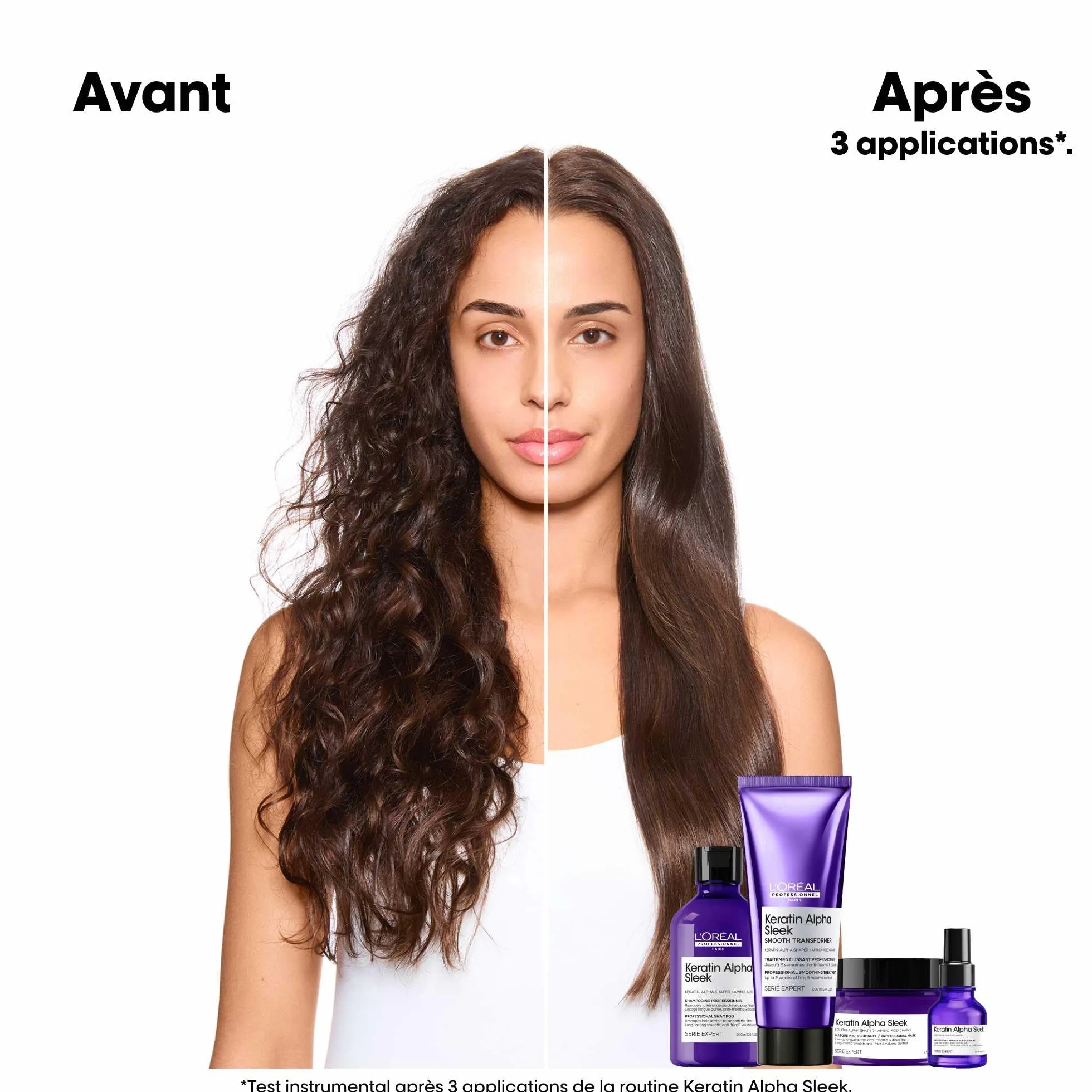 L'OREAL PROFESSIONNEL Shampoing Disciplinant Keratin Alpha Sleek Anti-Frizz 300 ml Sans Sulfate pH Neutre