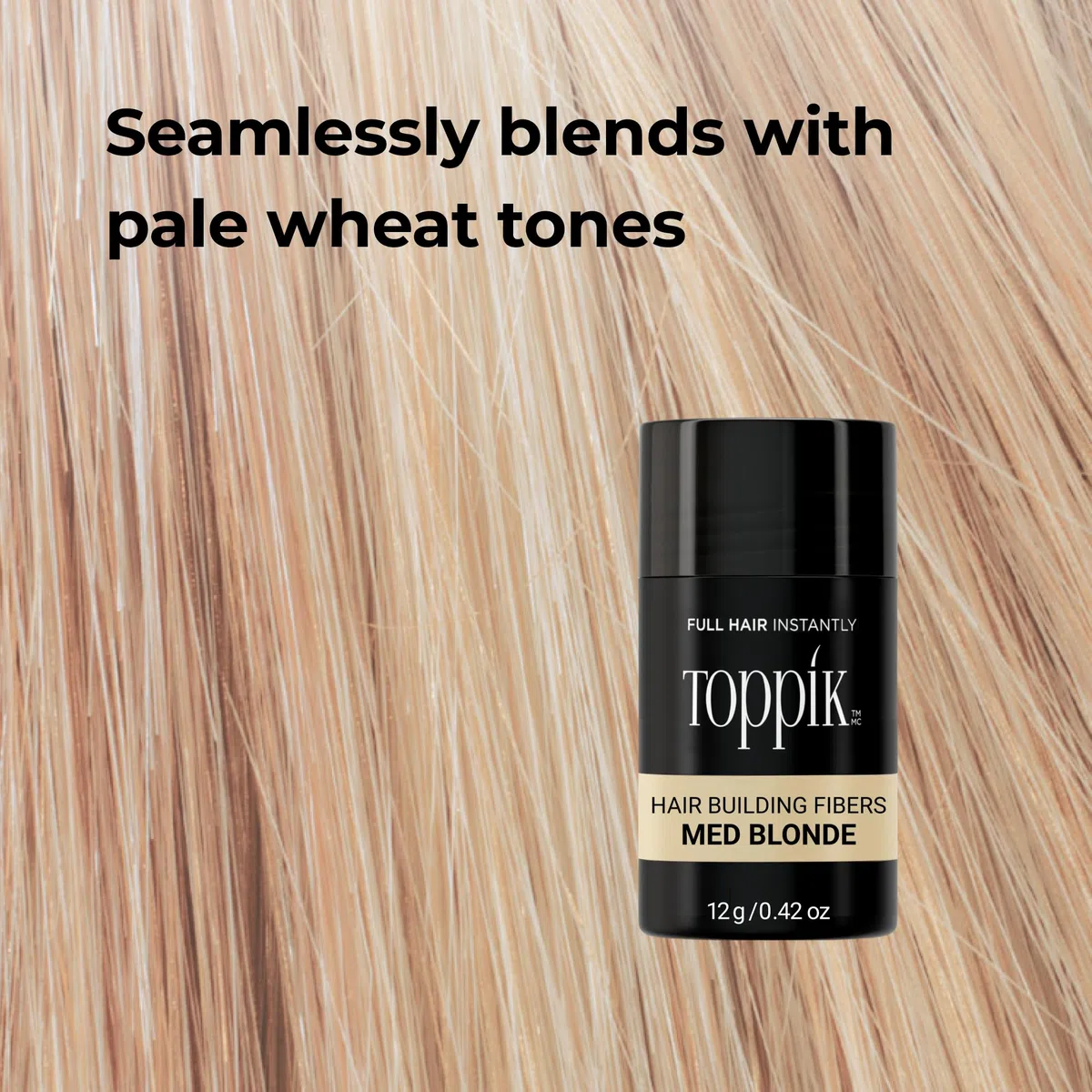 TOPPIK Fibres Capillaires Densifiantes à base de Kératine, Blond - 27,5g - Cheveux à l'Aspect Naturellement plus Epais – Pour densifier Racines, Ligne Frontale, Barbe, Calvitie