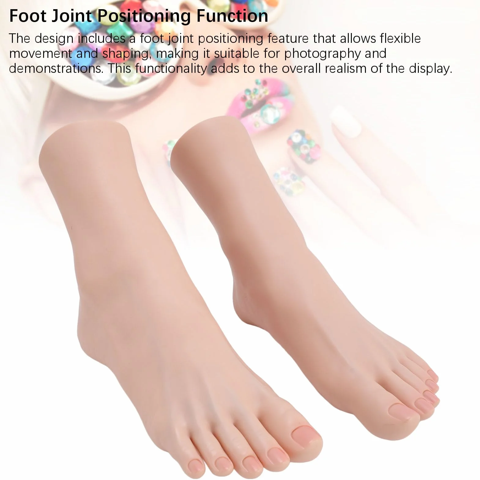 Pieds de Silicone Réaliste, Massage Pratiquer 1 Paire de Modèles de Pieds en Silicone pour l'entraînement beauté