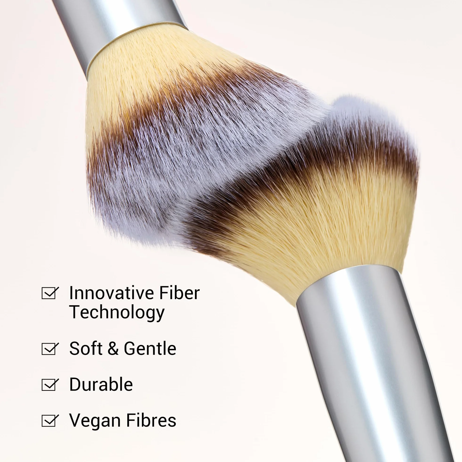 Jessup Set de 7 Pinceaux Maquillage Double Embout Fond de Teint Contour Rougir Illuminateur Sourcils Fard à Paupières T520